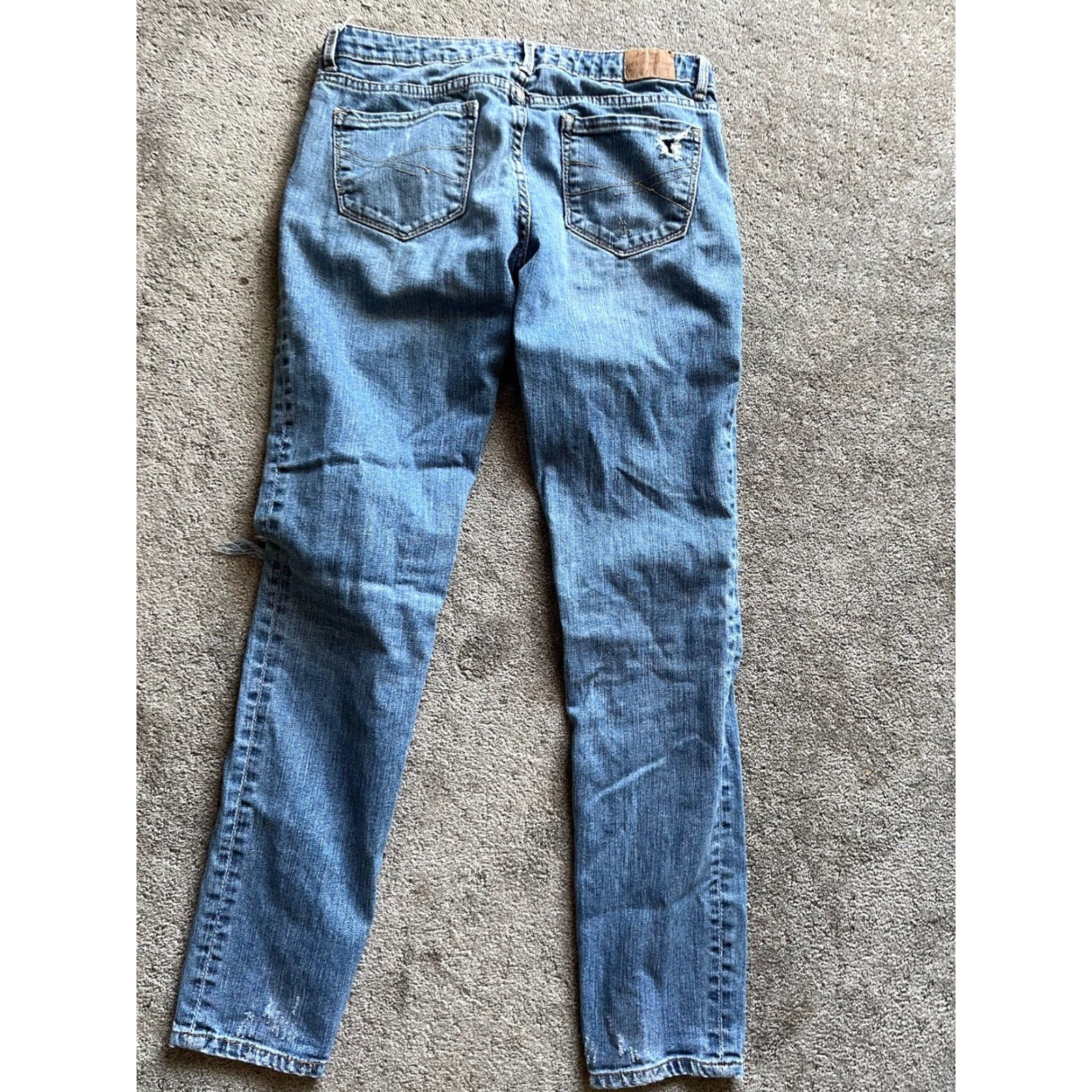 Vintage Aéropostale Jeans Women 5/6 Blue Skinny Low Rise 30.5in Medium Wash Denim Womens Size 27" / US 4 / IT 40 - 3 Thumbnail