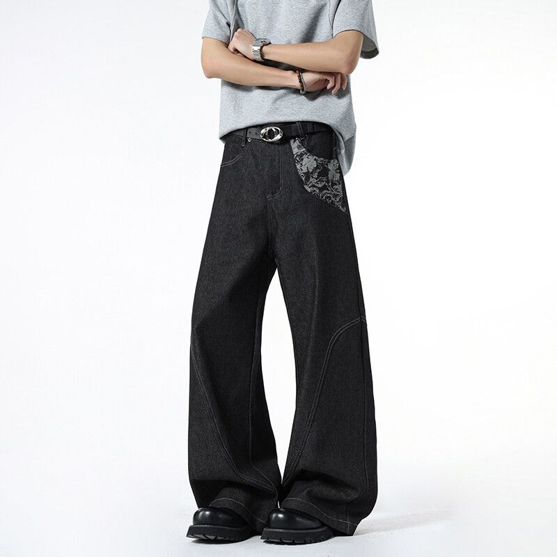 Japanese Brand Men's American high street loose bootcut snake print jeans Size US 32 / EU 48 - 2 Thumbnail