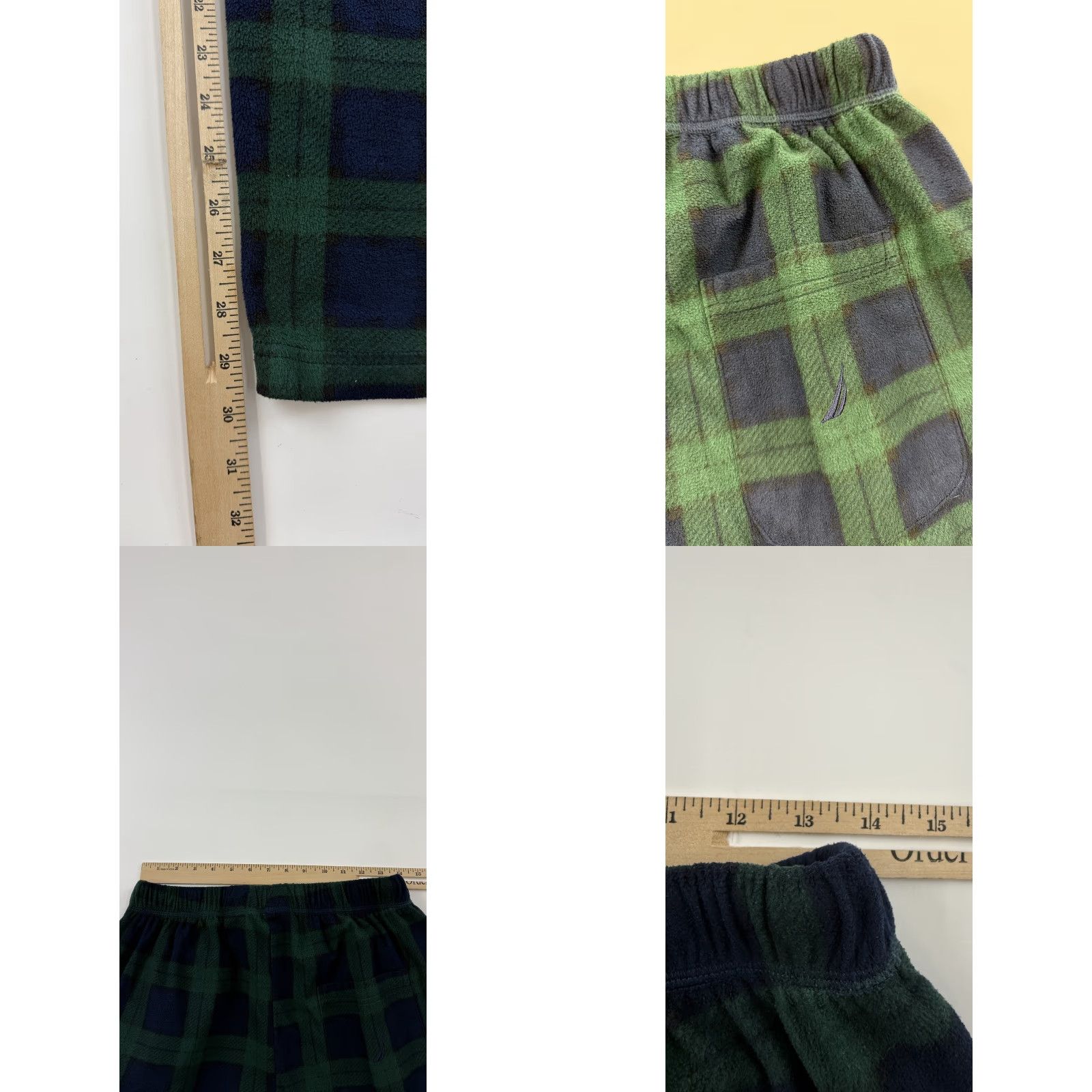 Nautica Nautica Sleepwear Pants Mens Medium Green Blue Plaid Fleece Lounge Pajama Cozy Size US 31 - 8 Thumbnail