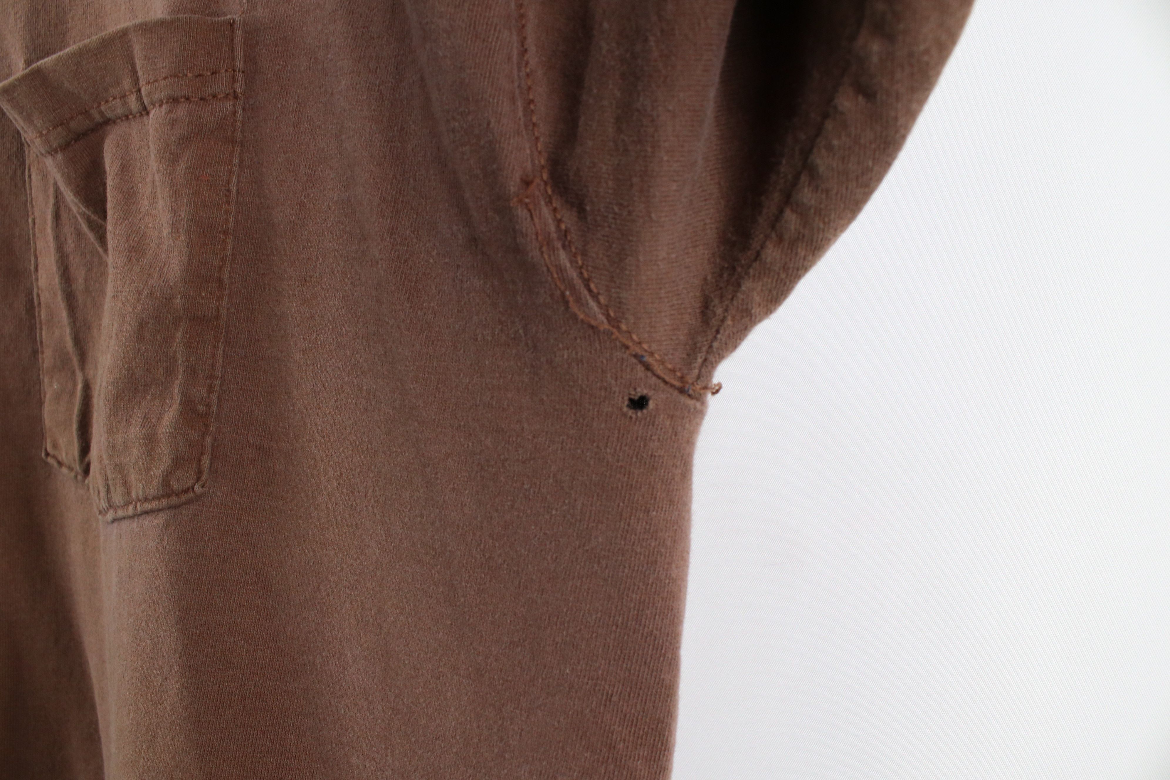 Vintage Vintage 90s Streetwear Blank Cotton Pocket T-Shirt Brown Size US XL / EU 56 / 4 - 7 Thumbnail