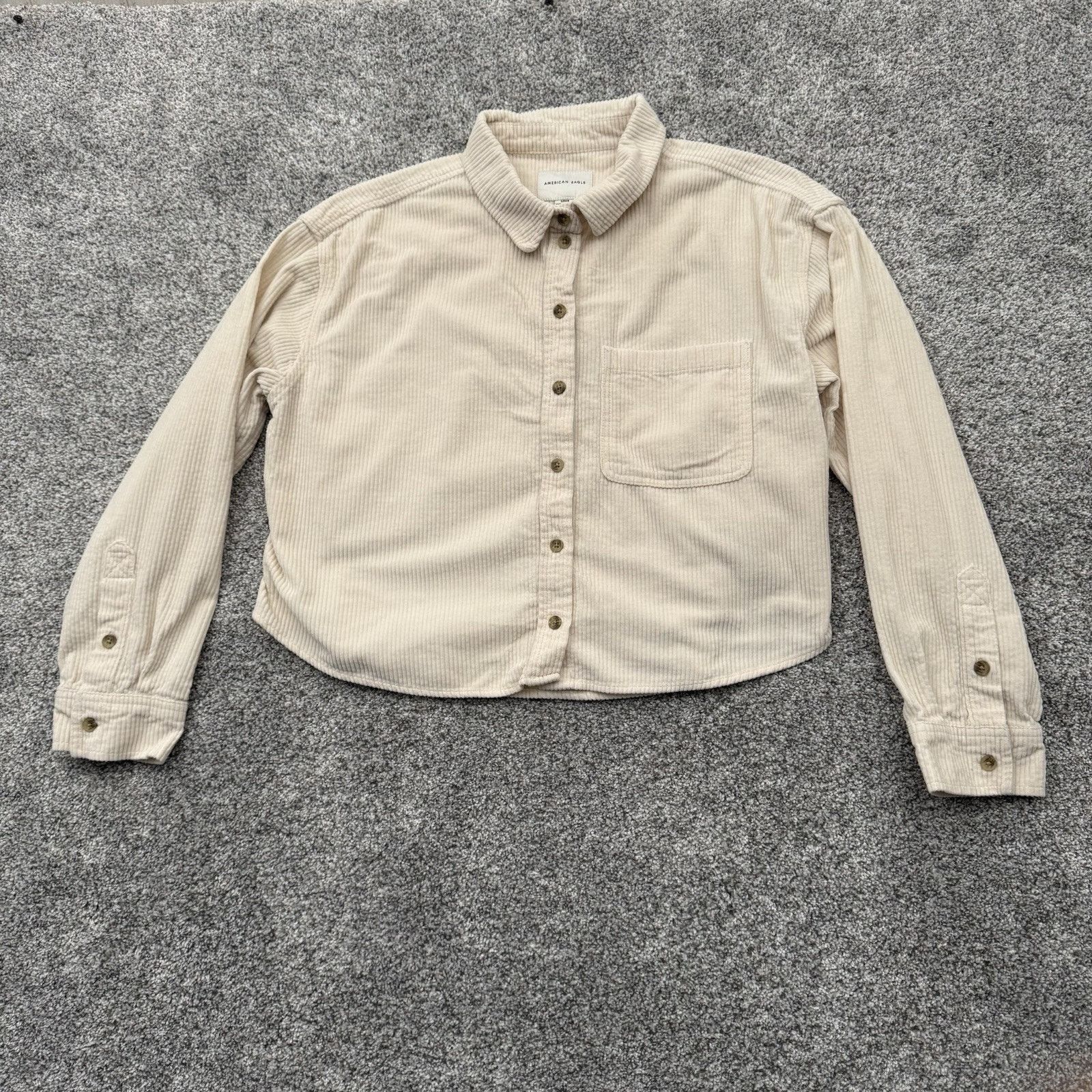 American Eagle Outfitters American Eagle Cropped Top Womens Small Corduroy Grunge Size S / US 4 / IT 40 - 1 Thumbnail