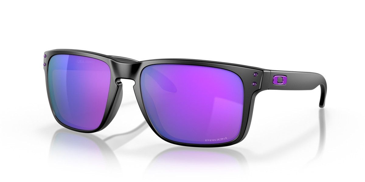 image of Oakley Sunglasses Holbrook Matte Black Prizm Violet, Men's