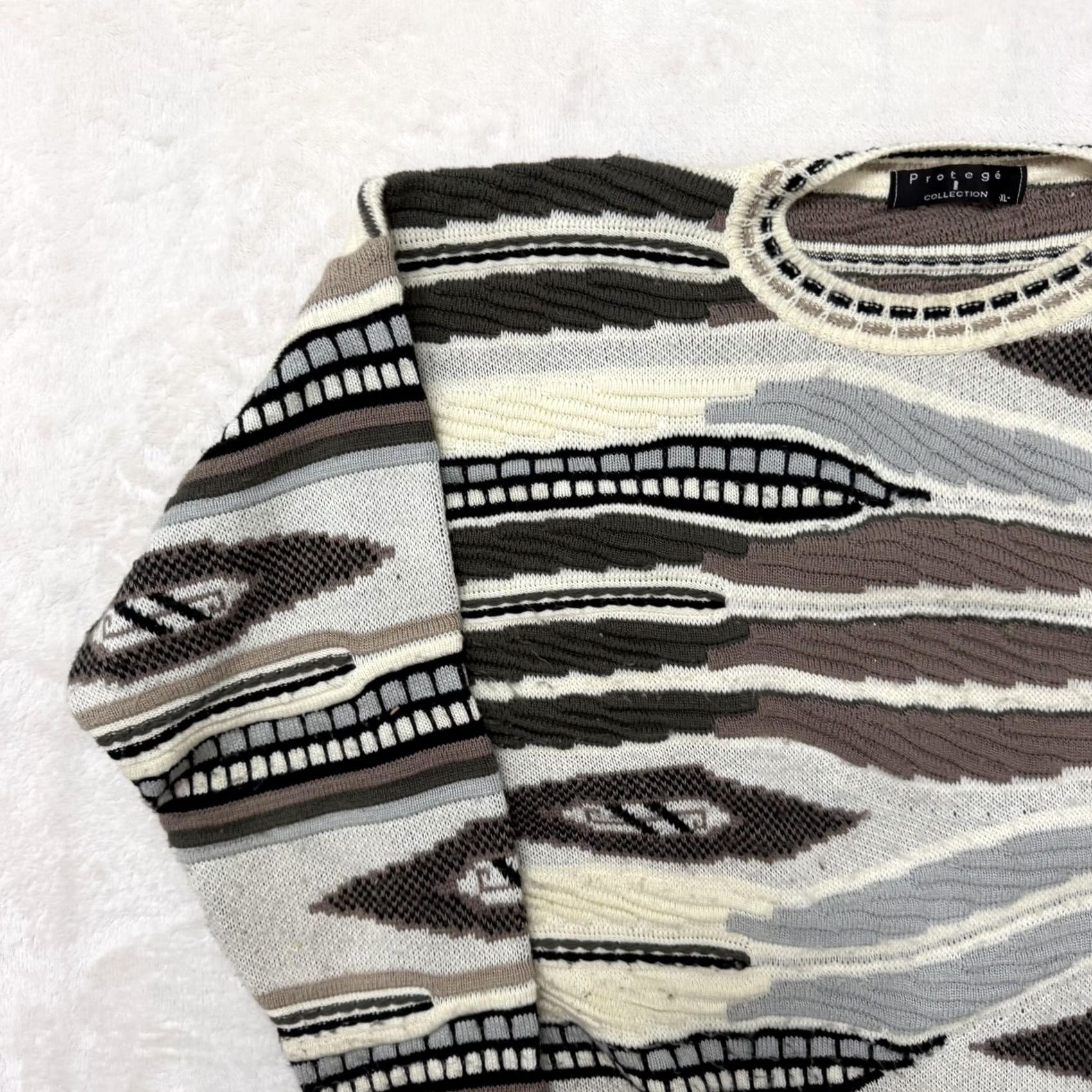 Coogi Protege Sweater Mens XL Multicolor 3D Knit Coogi Style Crewneck Pullover Size US XL / EU 56 / 4 - 5 Thumbnail