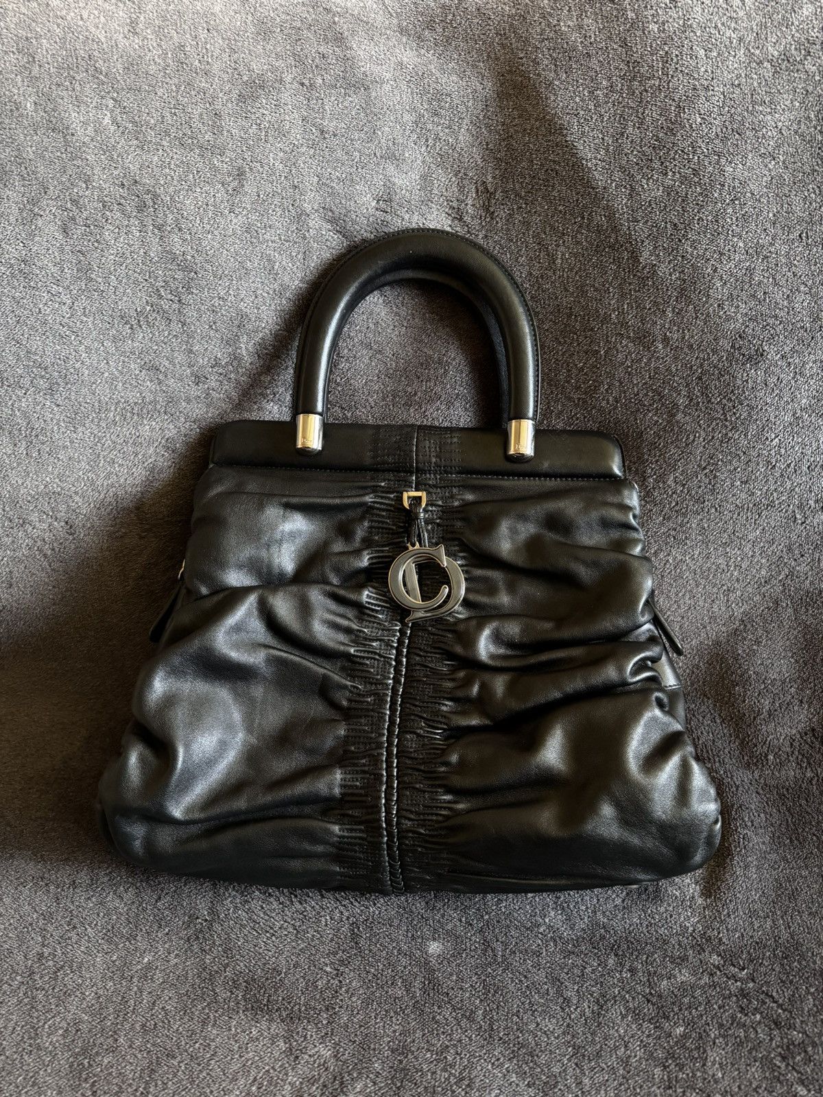 Dior Dior Karenina Black Leather HandBag Size ONE SIZE - 1 Thumbnail
