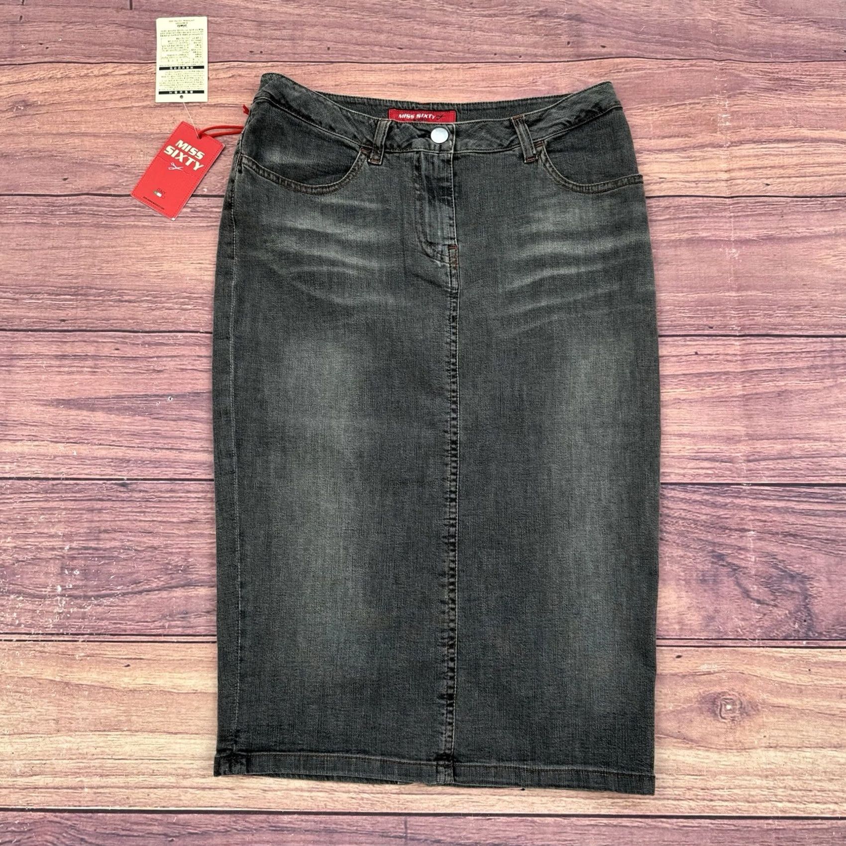 Miss Sixty VINTAGE Miss Sixty Skirt Denim Gray Soul Skirt S Regular Women's Gray Soul mood Vintage 1990s? (omit) Size 28" / US 6 / IT 42 - 2 Thumbnail