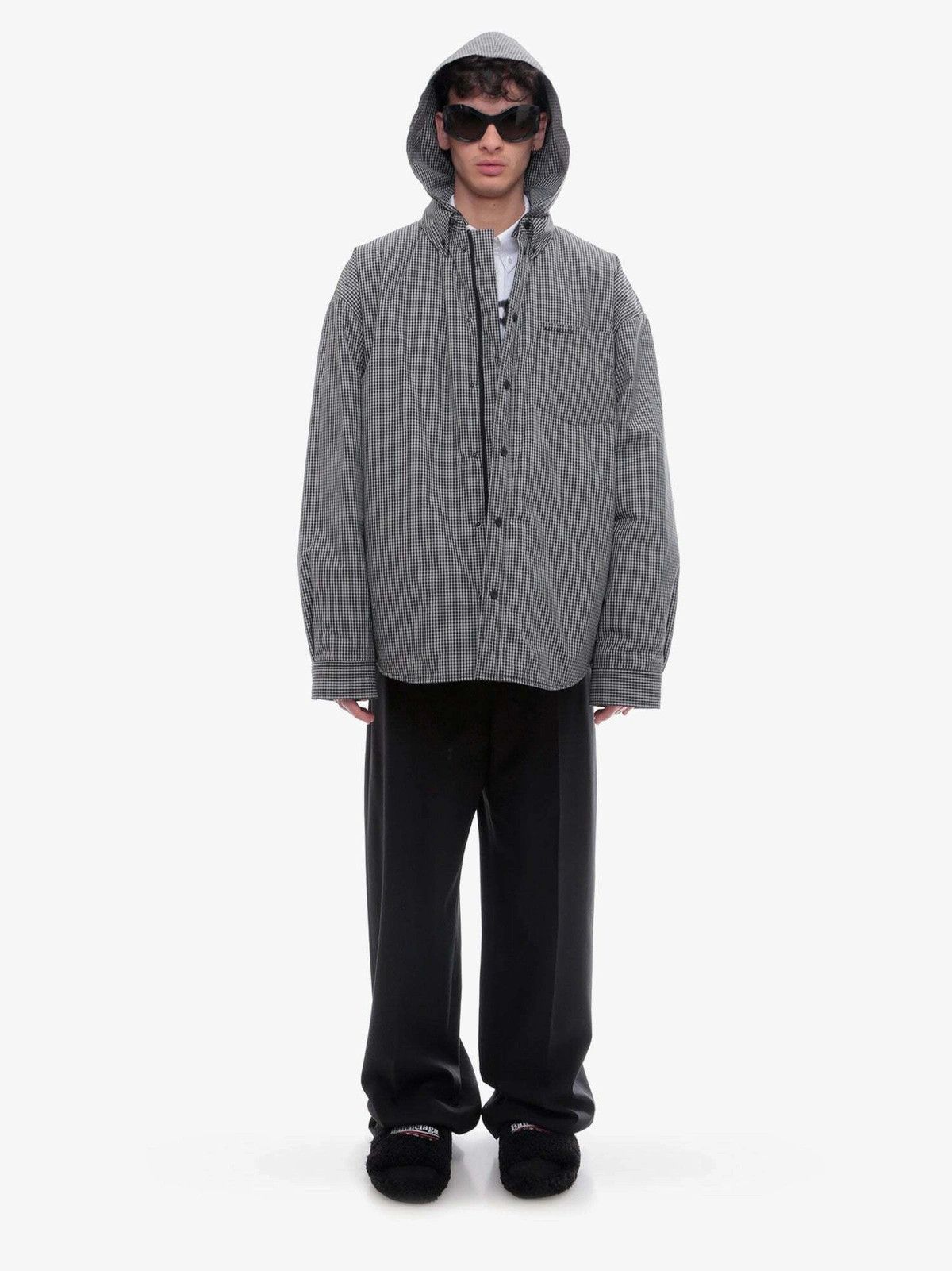 Balenciaga o1s1wg111225 Shirt Parka in Multicolor Size US M / EU 48-50 / 2 - 2 Thumbnail