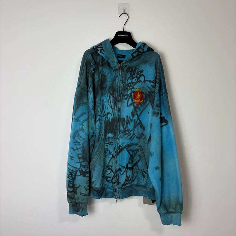 Balenciaga Balenciaga Blue Manchester United mud stain damaged zipper Size US XXL / EU 58 / 5 - 1 Thumbnail