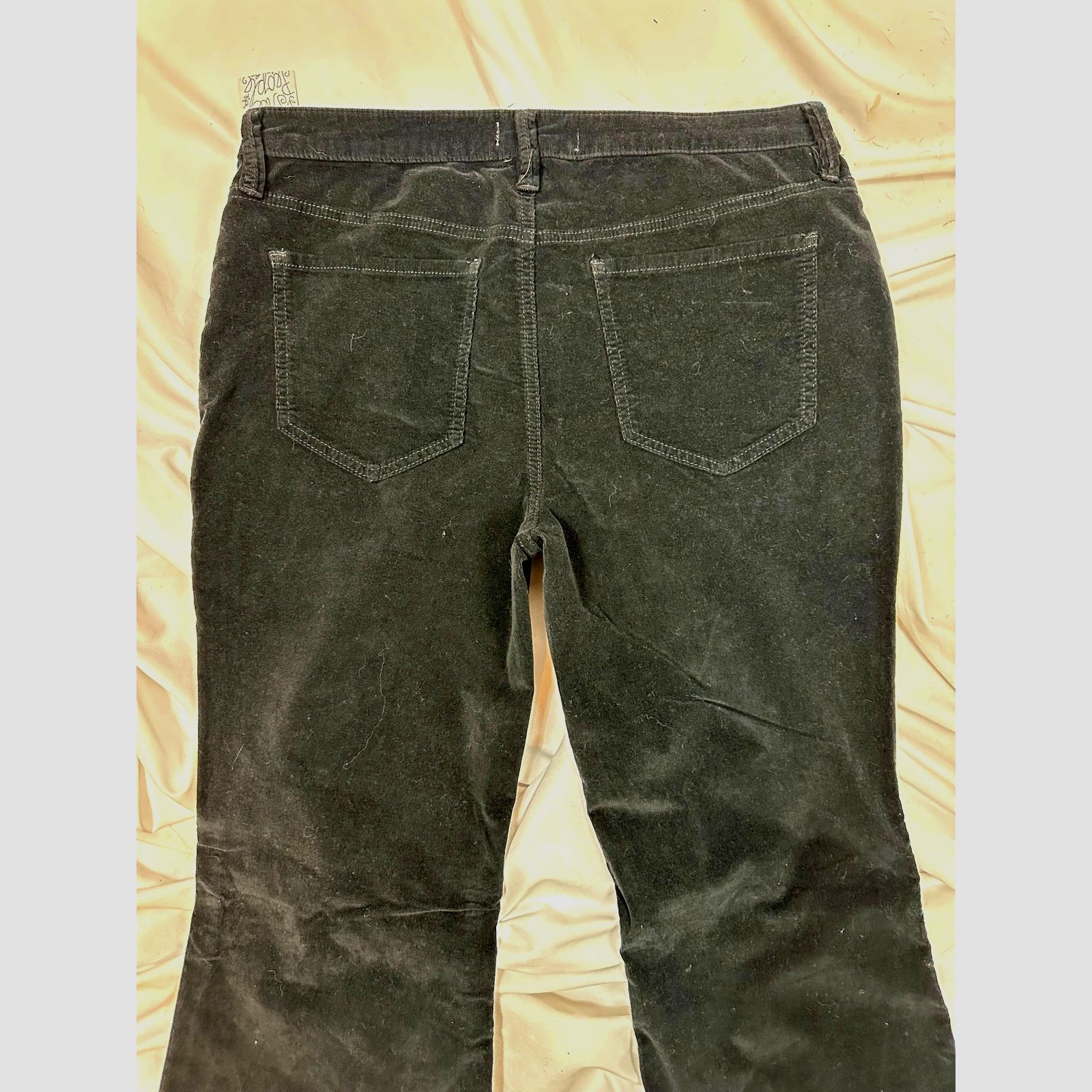 Free People Free People Corduroy Raw Hem Flare Jeans Black Noir 31 Size 31" - 8 Thumbnail