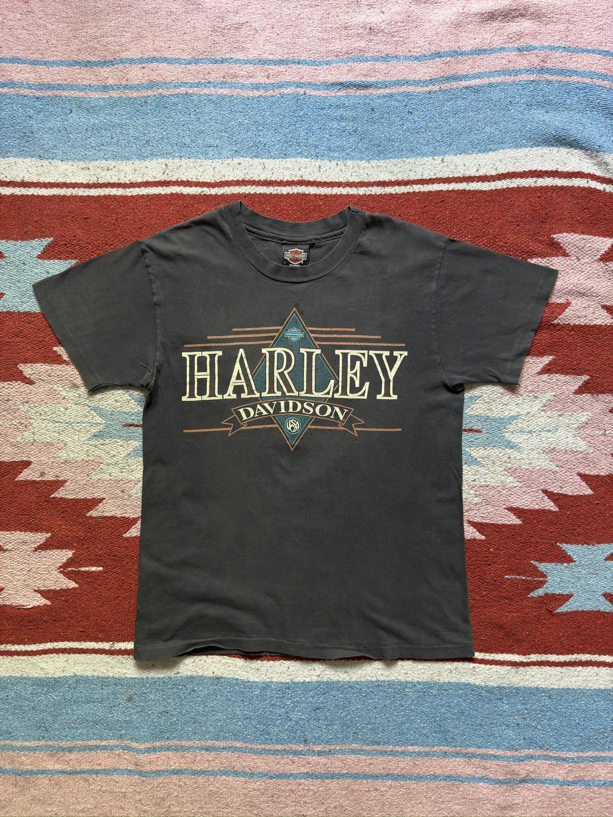 Harley Davidson × Vintage Vintage 1990s Harley Davison Thrashed Tee Size US M / EU 48-50 / 2 - 1 Thumbnail