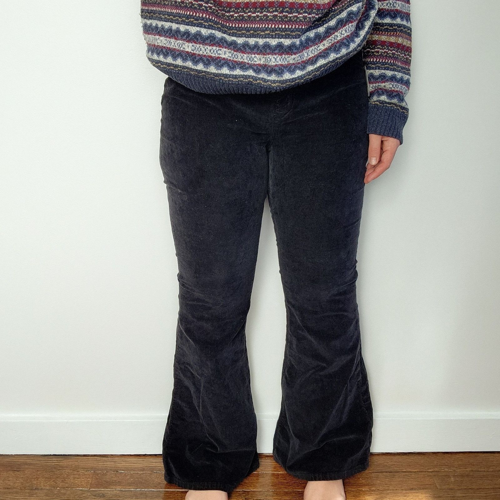 Free People Free People Pull On Black Corduroy Stretch Flares 34 NWT Size 34" / US 12 / IT 48 - 3 Thumbnail