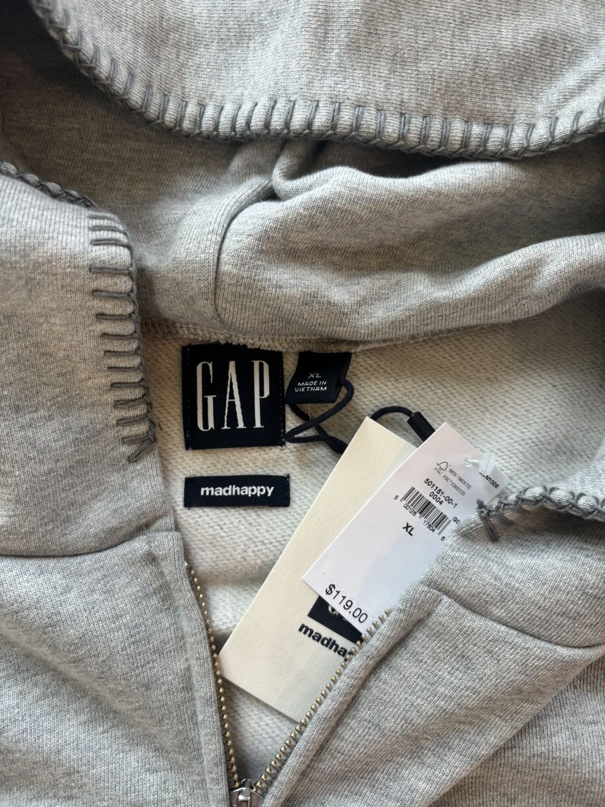 Gap × Madhappy Gap x MadHappy Gray Mad Logo Hoodie Size US XL / EU 56 / 4 - 5 Thumbnail