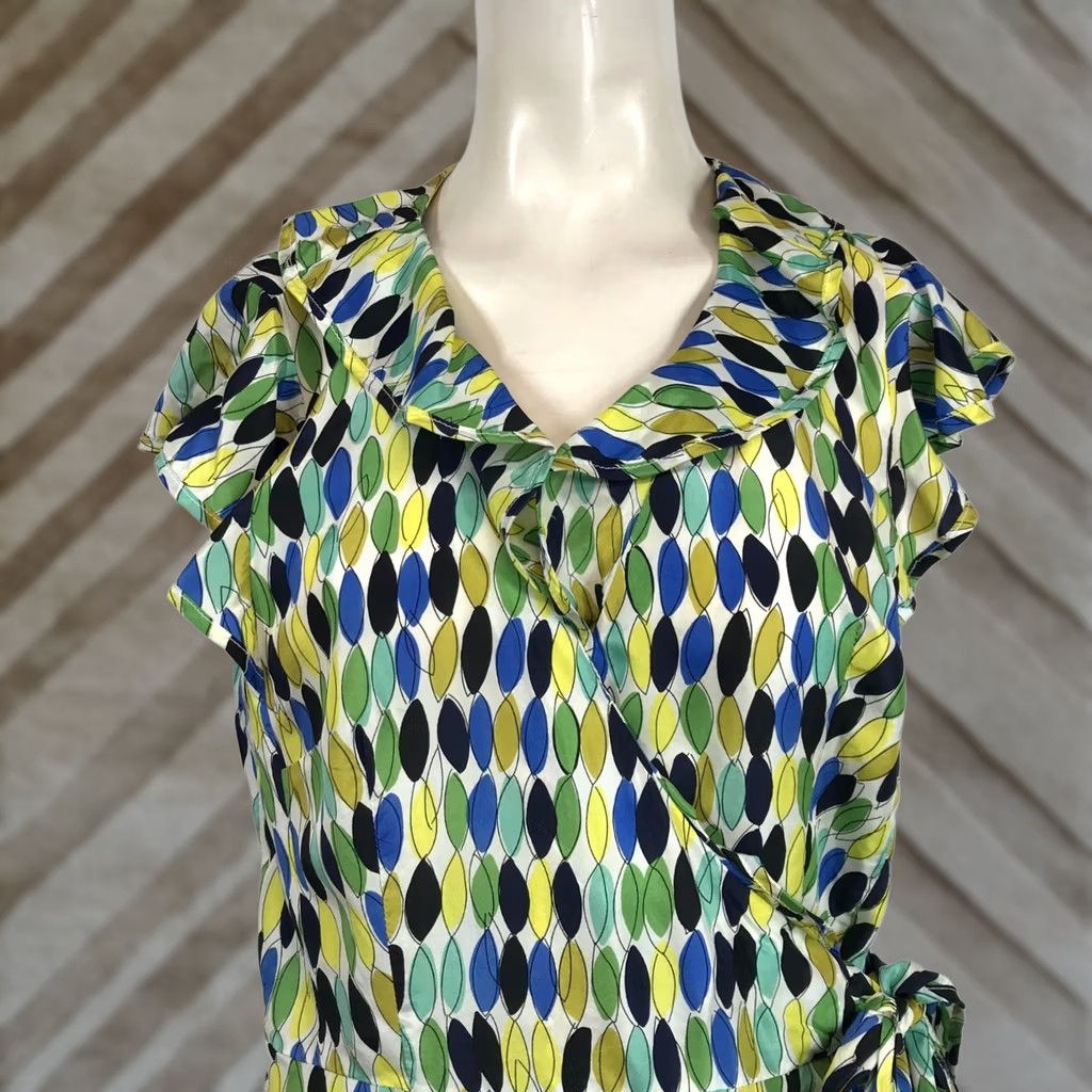 Nanette Lepore NANETTE LEPORE Dress Women 8 Multicolor Sleeveless Cap Sleeves Wrap Silk DRESS Size M / US 6-8 / IT 42-44 - 1 Thumbnail
