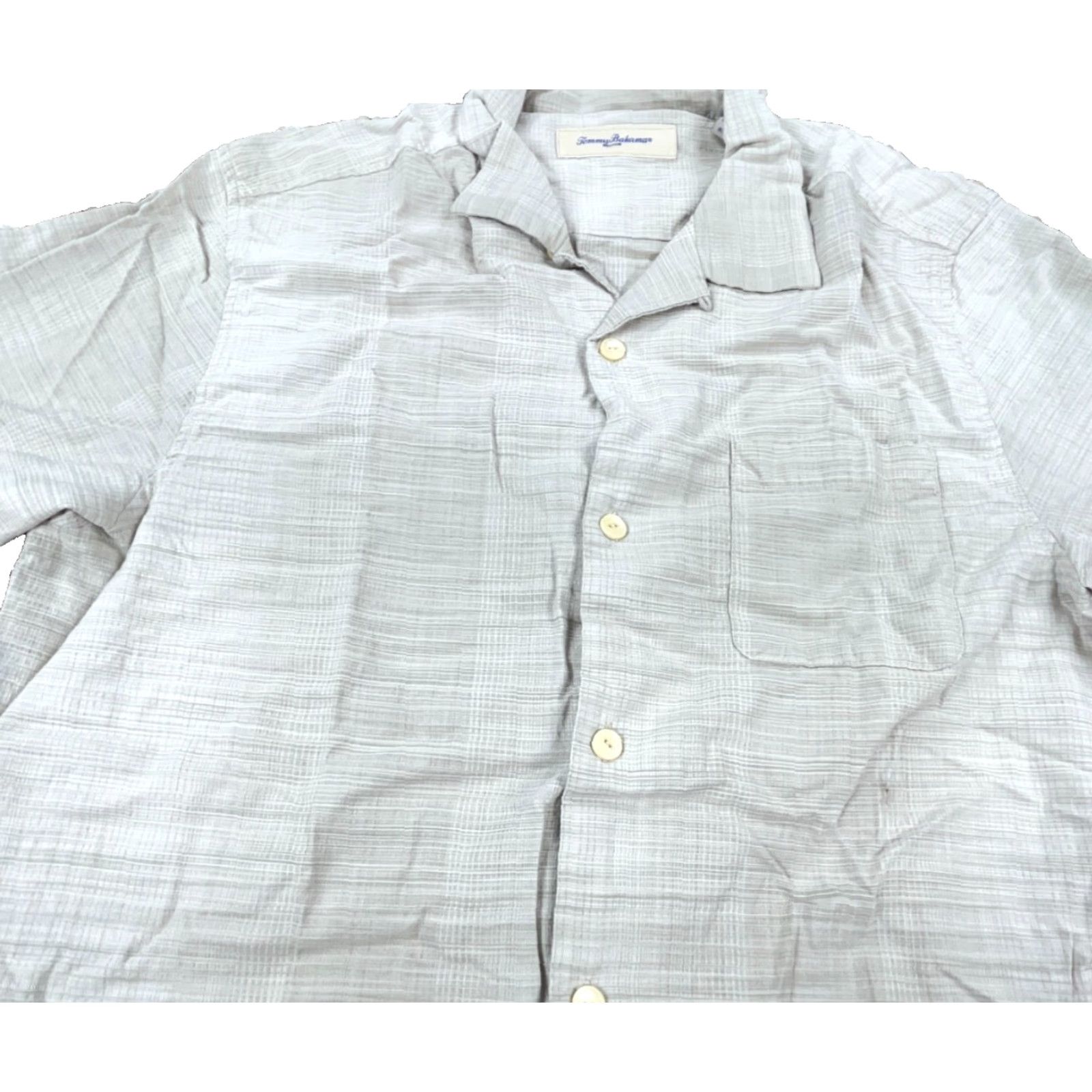 Tommy Bahama Tommy Bahama Shirt Men L Gray Button Up Silk Beach Camp Casual Adult Plain Size US L / EU 52-54 / 3 - 2 Thumbnail