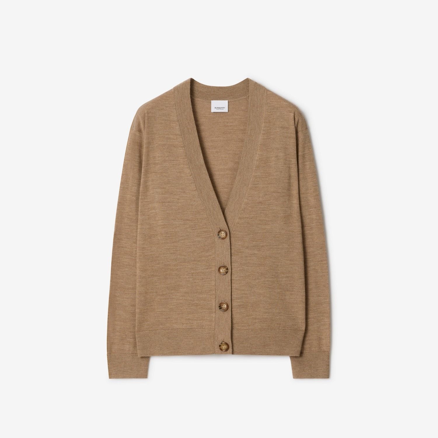 Burberry o1w1db10426 Wool Cardigan in Camel Melange Size L / US 10 / IT 46 - 1 Preview