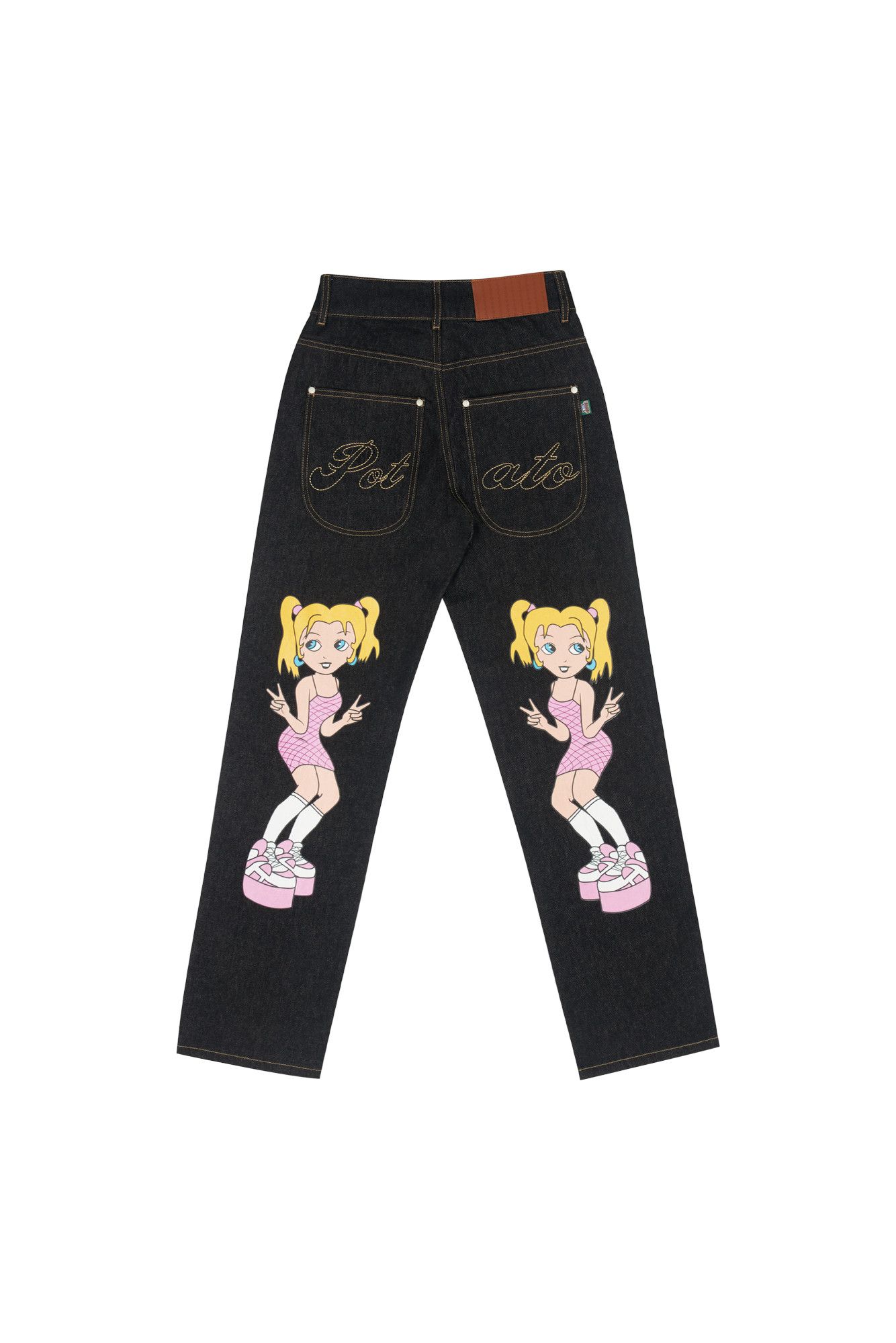 image of Imran Potato Graphic Jeans Black, Men's (Size 36)