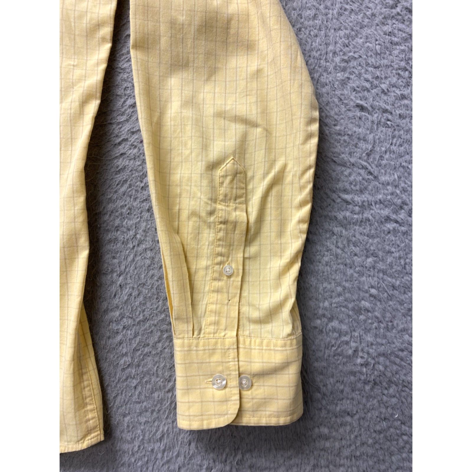 Izod VINTAGE IZOD Men's Casual Button-Down Shirt Long Sleeve Check Cotton M Yellow 90s Mens Size US M / EU 48-50 / 2 - 7 Thumbnail