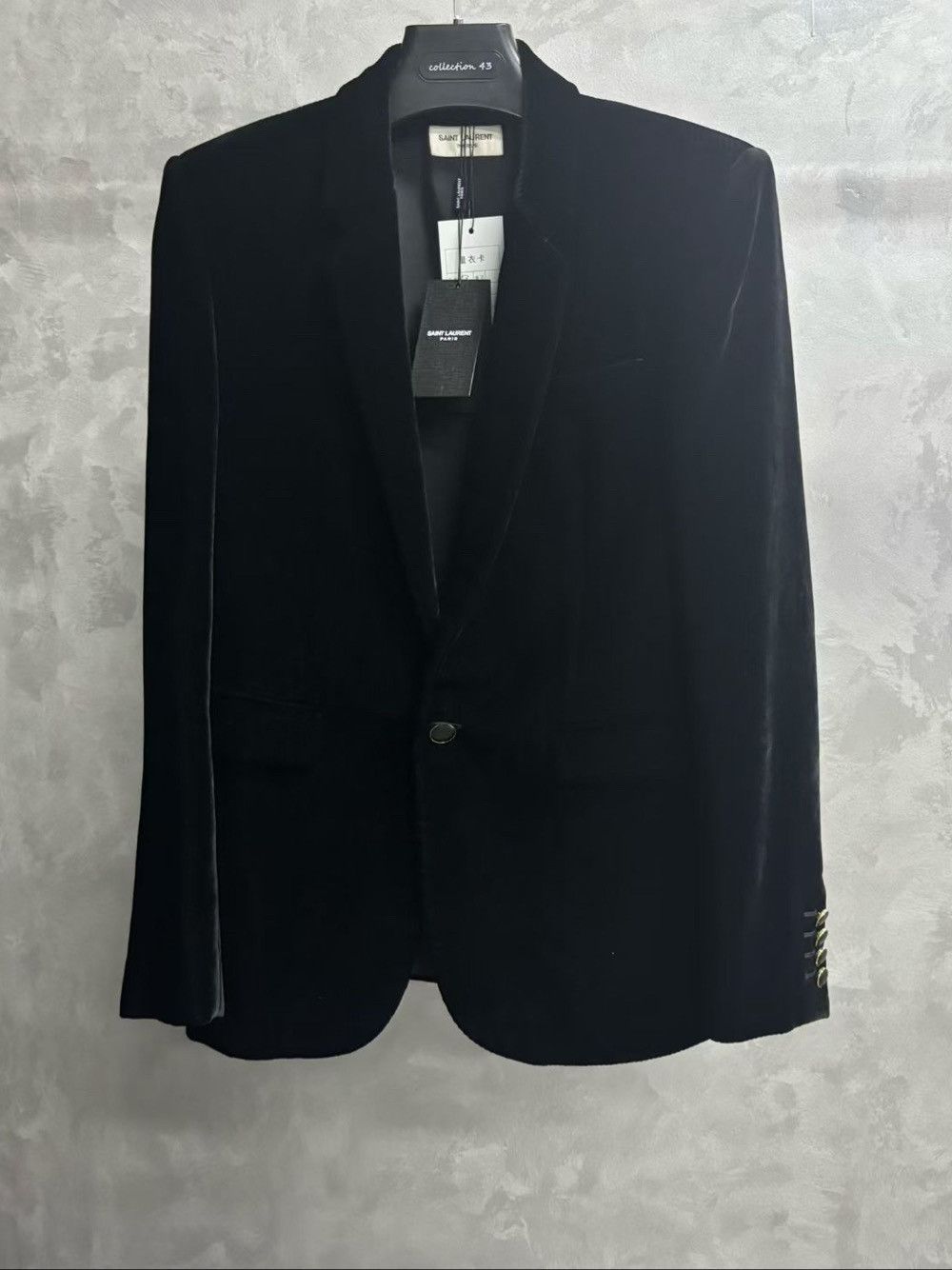 Saint Laurent Paris Saint Laurent Solid Black Blazer Size 38R Size 38R - 1 Thumbnail