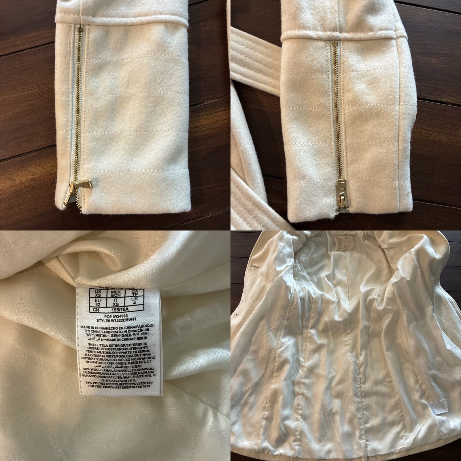 Guess GUESS White Trenchcoat With Gold Button Accents Women XS Size XS / US 0-2 / IT 36-38 - 9 Thumbnail