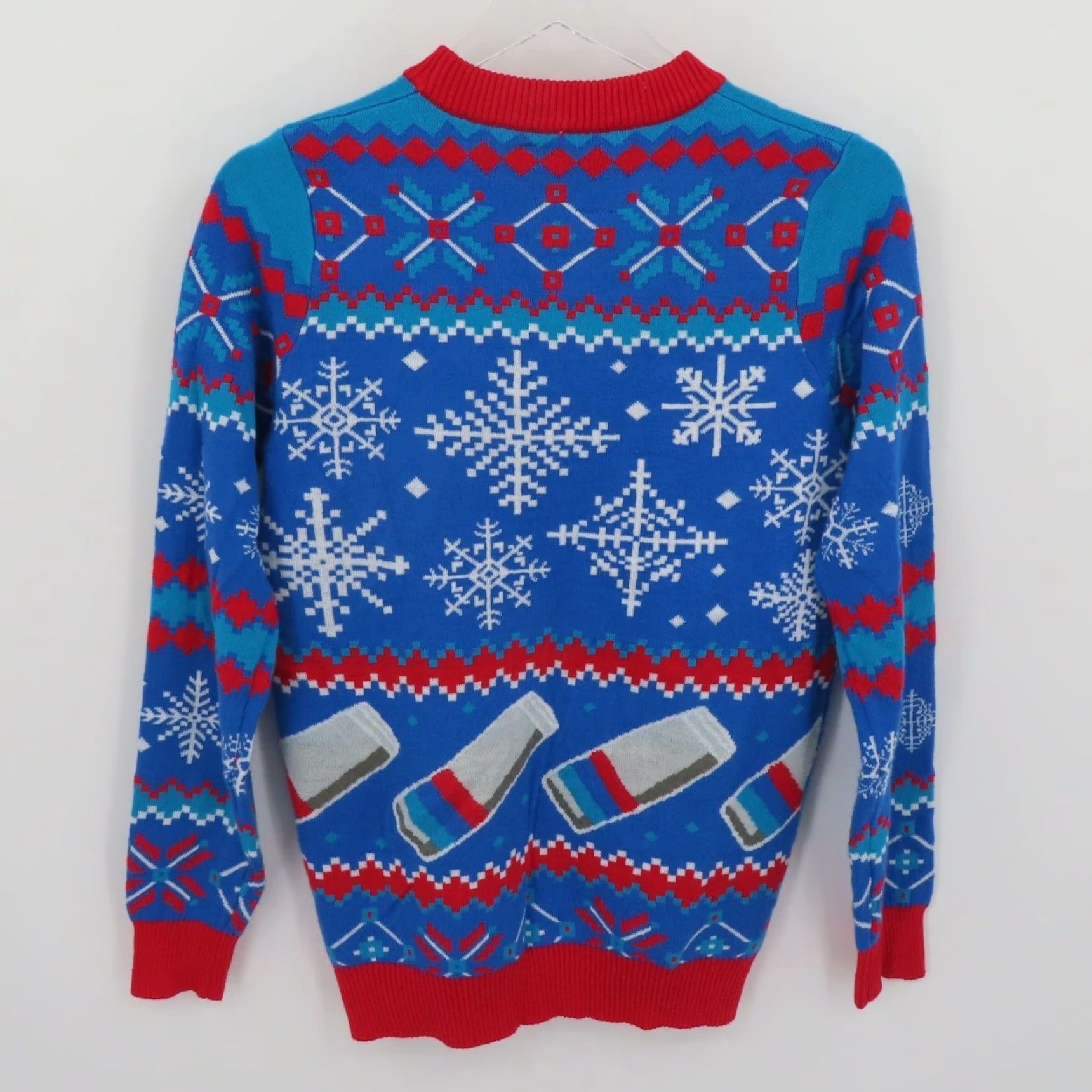 Vintage Tipsy Elves Natural Light Womens Small Natty Beer Crew Neck Christmas Sweater Shirt Ladies Pullover Knit Xmas Holiday Blue Size S / US 4 / IT 40 - 5 Thumbnail