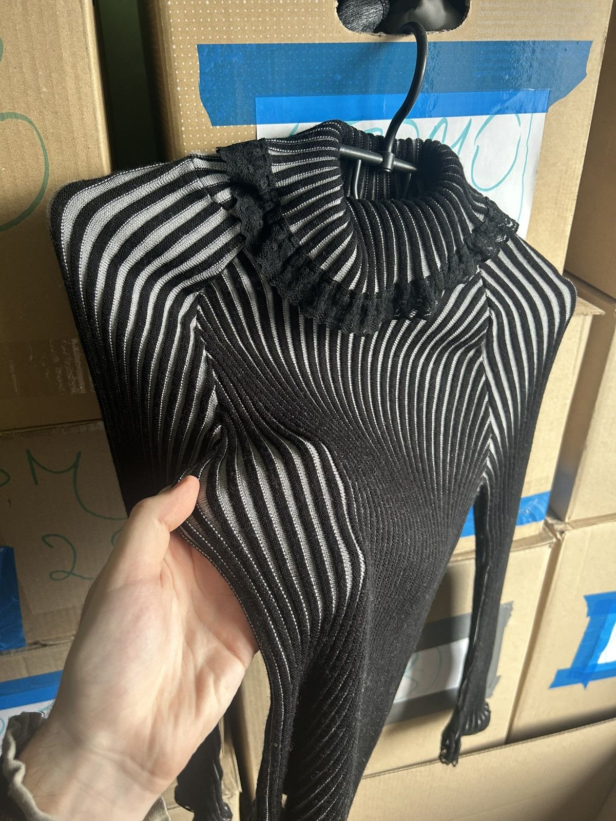 Japanese Brand Vintage Japanese Style Long Sleeve Ribbed Y2K Blouse Size 36 Size XS / US 0-2 / IT 36-38 - 2 Thumbnail