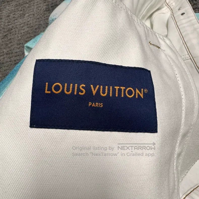 Louis Vuitton Louis Vuitton White and blue ink tie-dyed denim jacket Size US L / EU 52-54 / 3 - 3 Thumbnail