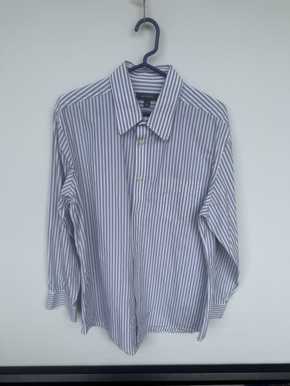 Merona Green n White Dress Shirt Size US L / EU 52-54 / 3 - 1 Thumbnail