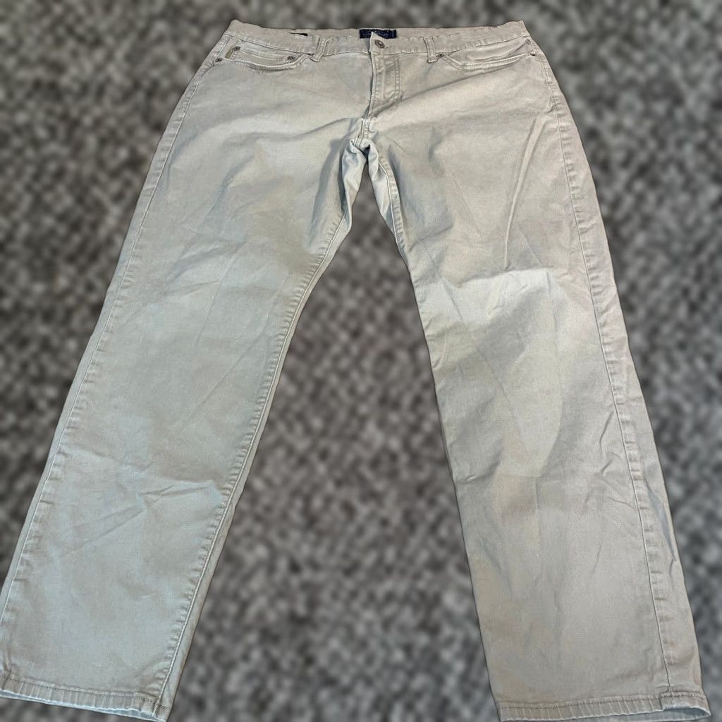 Lucky Brand Lucky Brand 121 Heritage Slim 5 Pocket Pants Mens 38x30 Khaki Beige Cotton Blend Slim Chinos Casual Workwear Size US 38 / EU 54 - 1 Thumbnail