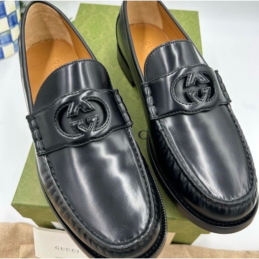 Gucci Gucci interlocking GG Leather loafers size 11 made in Italy Size US 11.5 / EU 44-45 - 3 Thumbnail