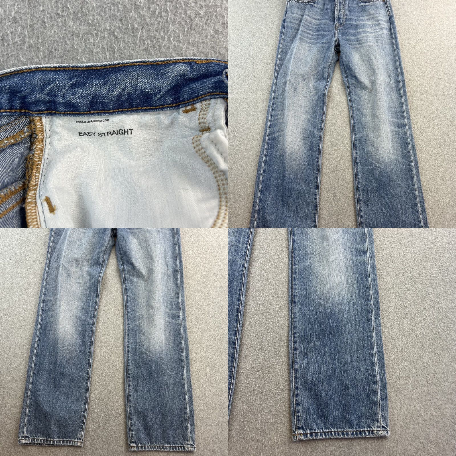 7 For All Mankind VINTAGE? (No) 7 For All Mankind Jeans Womens 28 Blue Denim Easy Straight Button Fly Size 28" / US 6 / IT 42 - 8 Thumbnail
