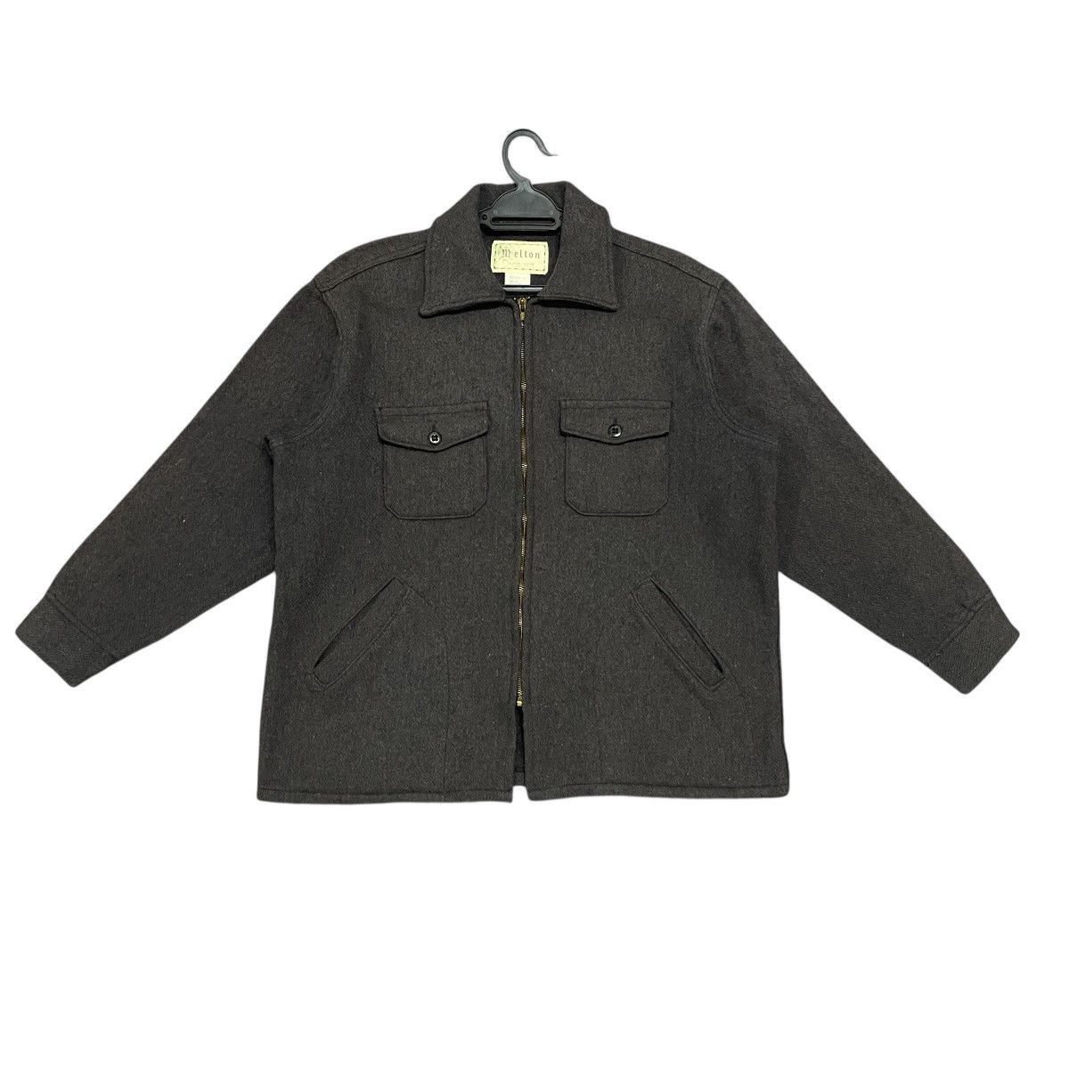 Vintage Vintage 80s Melton Wool Chore Workwear Jacket - Made USA Size US L / EU 52-54 / 3 - 1 Thumbnail