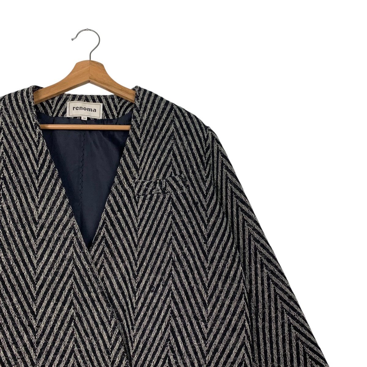 Renoma Vintage 90s RENOMA Herringbone Long Coat Oversized 2455-C110 Size US M / EU 48-50 / 2 - 5 Thumbnail