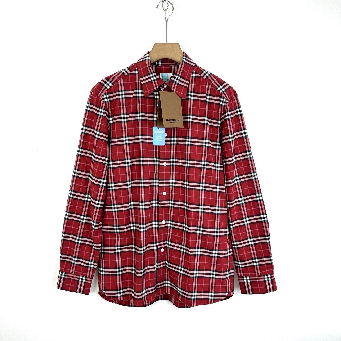 Burberry Burberry Red Check Long-Sleeve Shirt Size US M / EU 48-50 / 2 - 1 Thumbnail