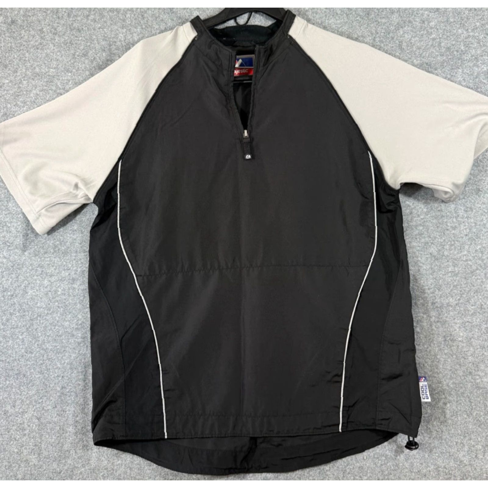 Vintage Majestic Baseball Wind Shirt Mens M Black White 1/4 Zip Moisture Wicking Lined Raglan Short Sleeve Pullover Size US M / EU 48-50 / 2 - 2 Thumbnail