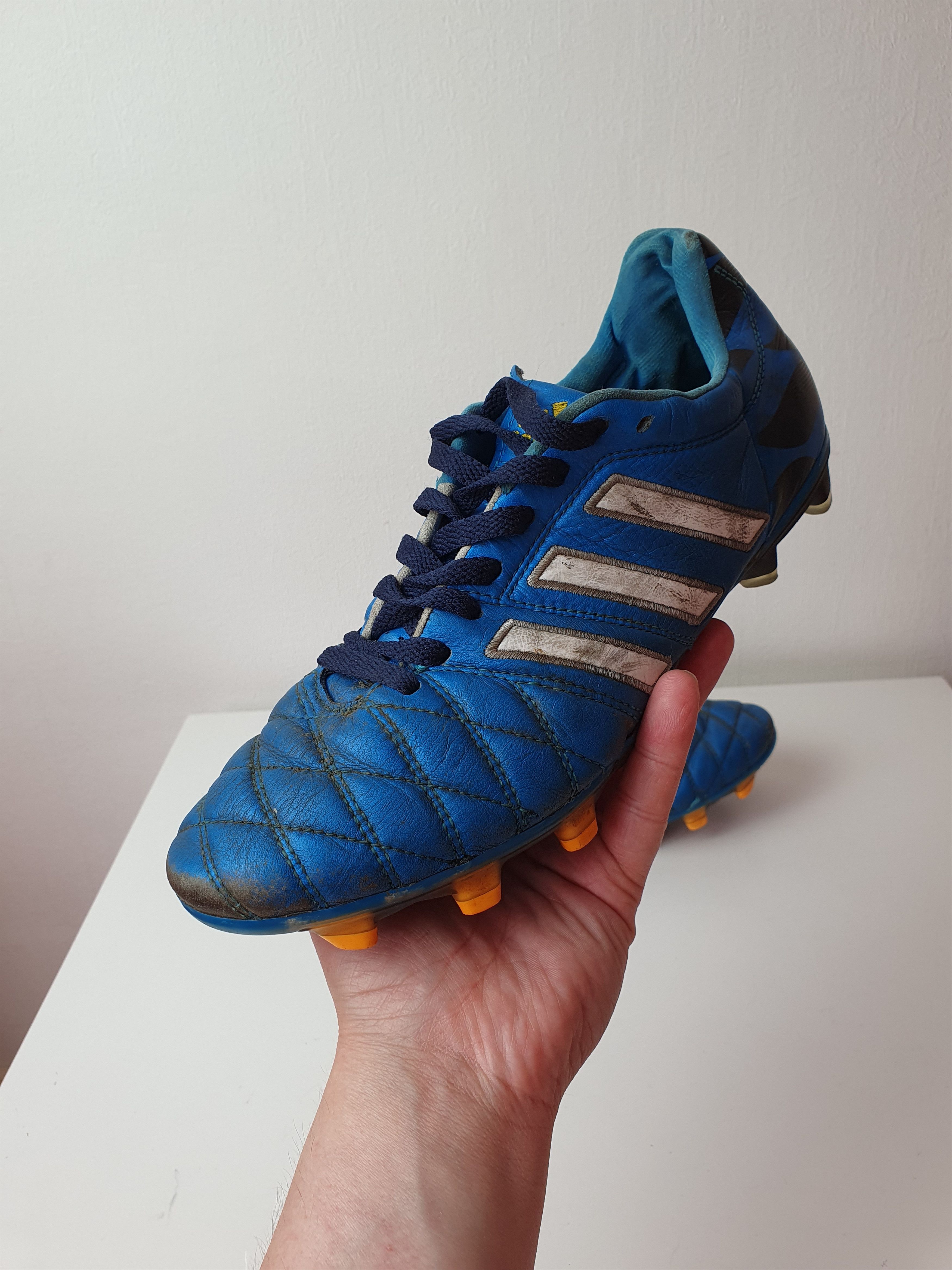 Adidas Vinatge Football Caps Adidas Adipure 11 Pro Blue Soccer Size US 8.5 / EU 41-42 - 10 Thumbnail