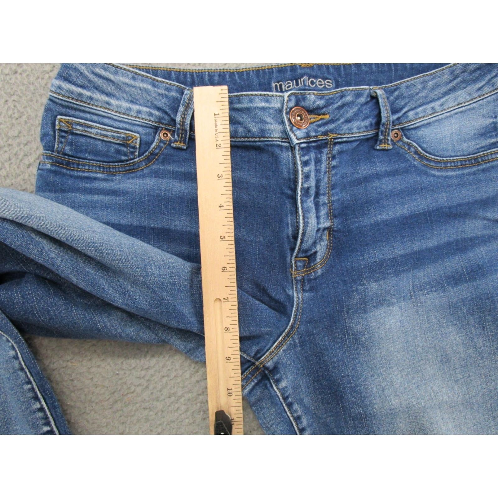 Vintage Maurice's Women's Denim Jeans Tapered Leg Stretch Blue Size L Short Regular Jeans Womens - Size 36" / US 14 / IT 50 - 6 Thumbnail