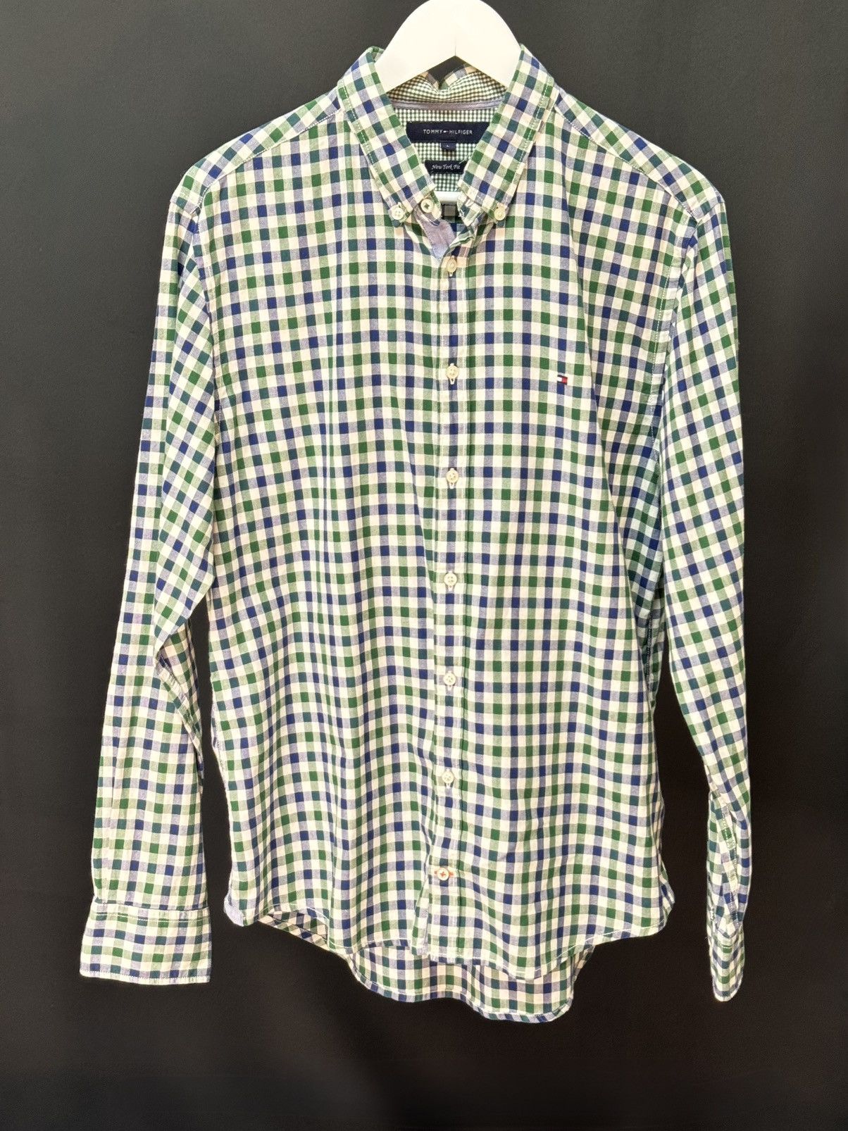 Tommy Hilfiger Tommy Hilfiger New York Fit Check Shirt Green Blue Size L Size US L / EU 52-54 / 3 - 1 Thumbnail