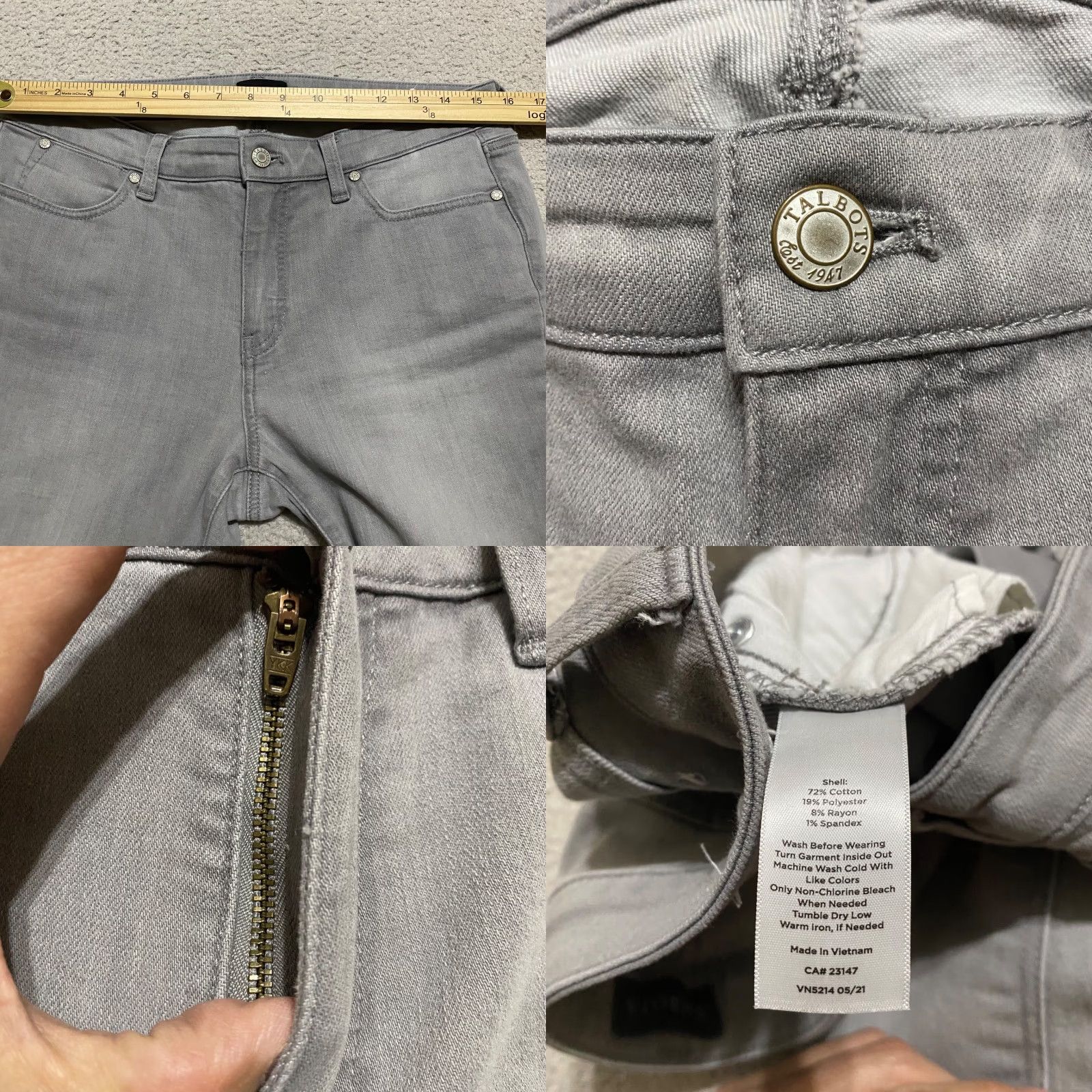 Talbots Talbots Womens Jeans 8 Gray Denim Medium Wash Mid Rise Slim Ankle Size 30" / US 8 / IT 44 - 8 Thumbnail