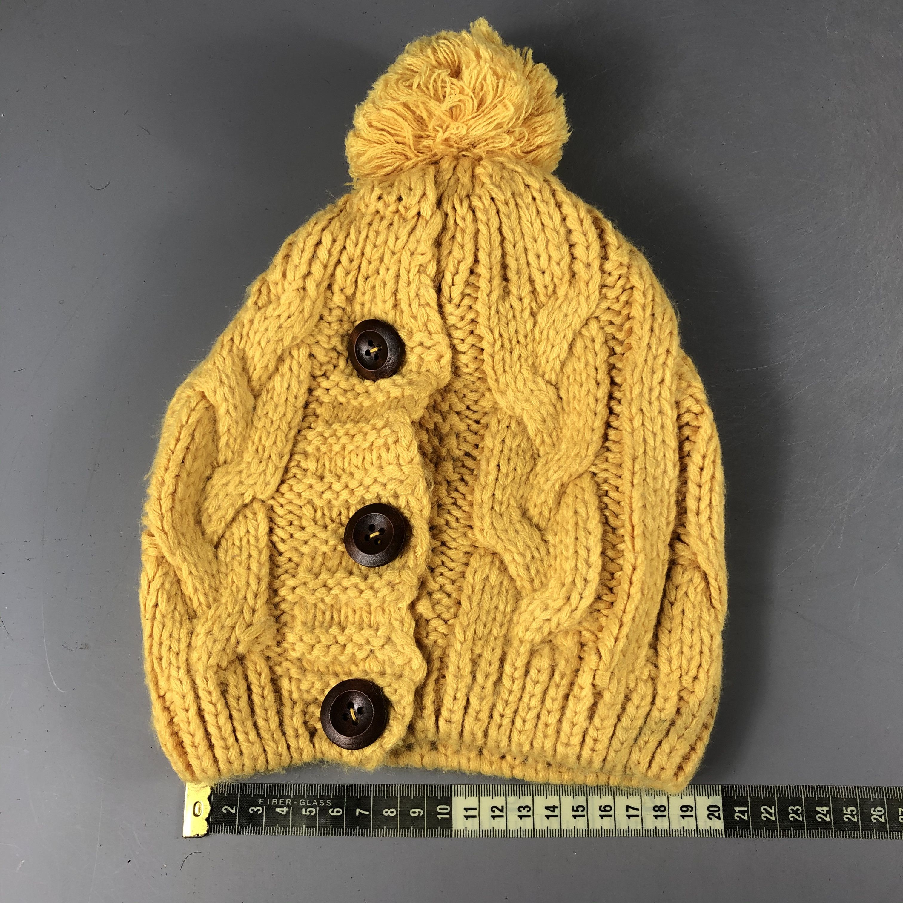 Vintage Womens Unknown Cable Knit Yellow Beanie Snow Cap -D1301 Size ONE SIZE - 4 Thumbnail