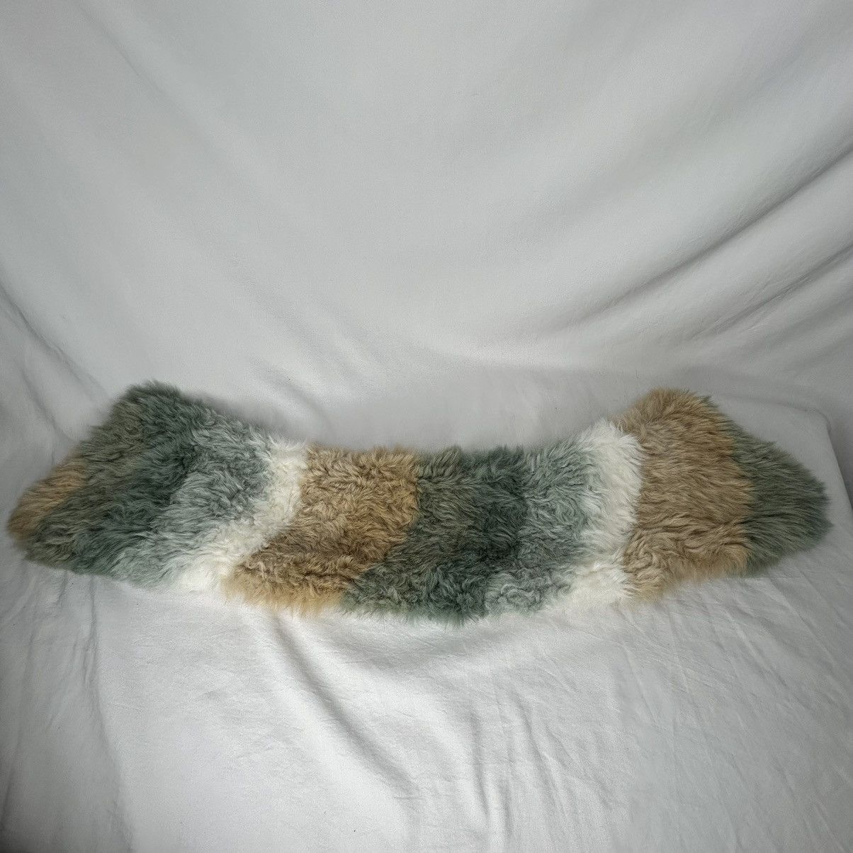 Anthropologie Anthropologie Colorblock Fluffy Scarf Faux Fur Collar NWT Size ONE SIZE - 1 Thumbnail