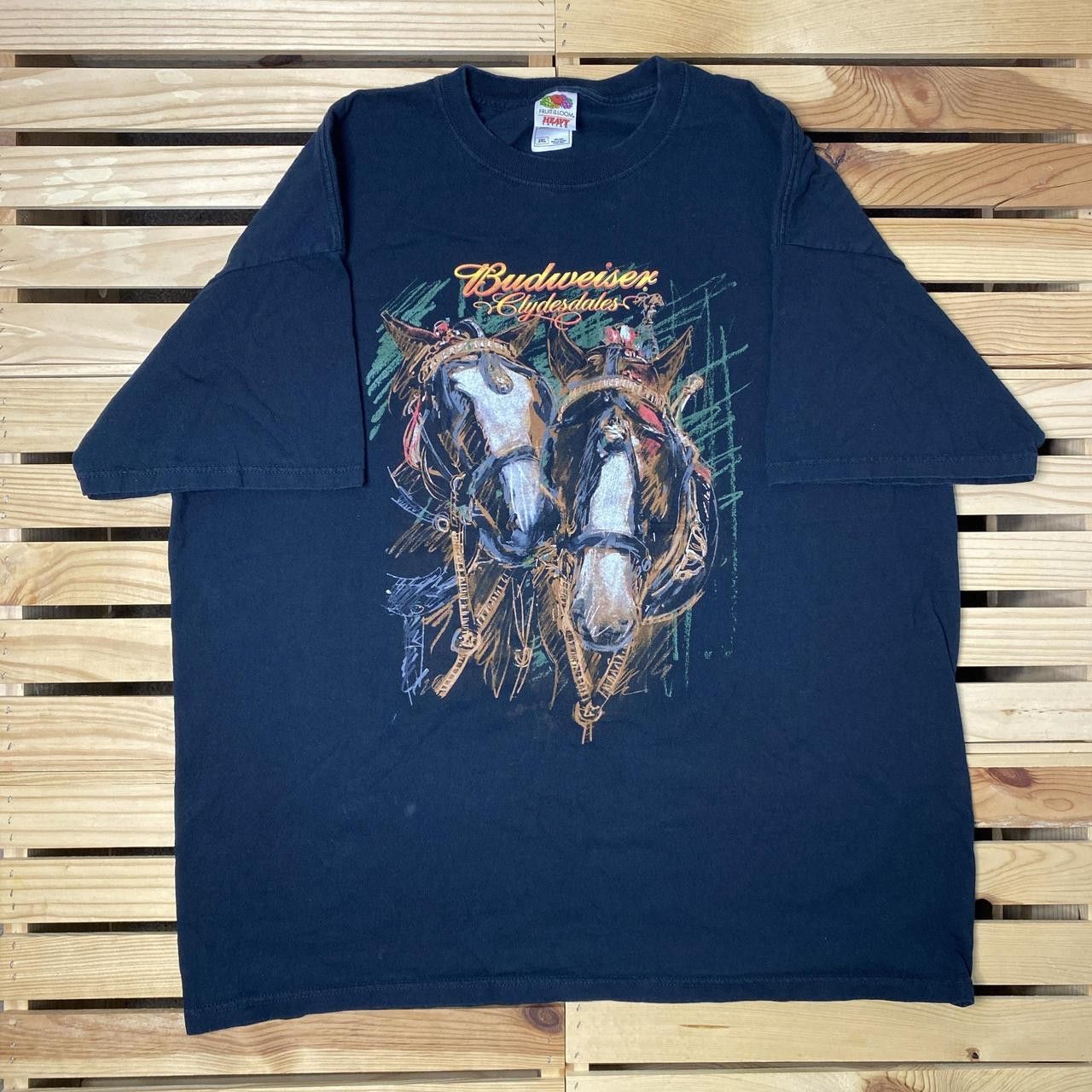Fruit Of The Loom Vintage Budweiser Clydesdale Black Beer Promo Tee Size 2XL Size US XXL / EU 58 / 5 - 1 Thumbnail