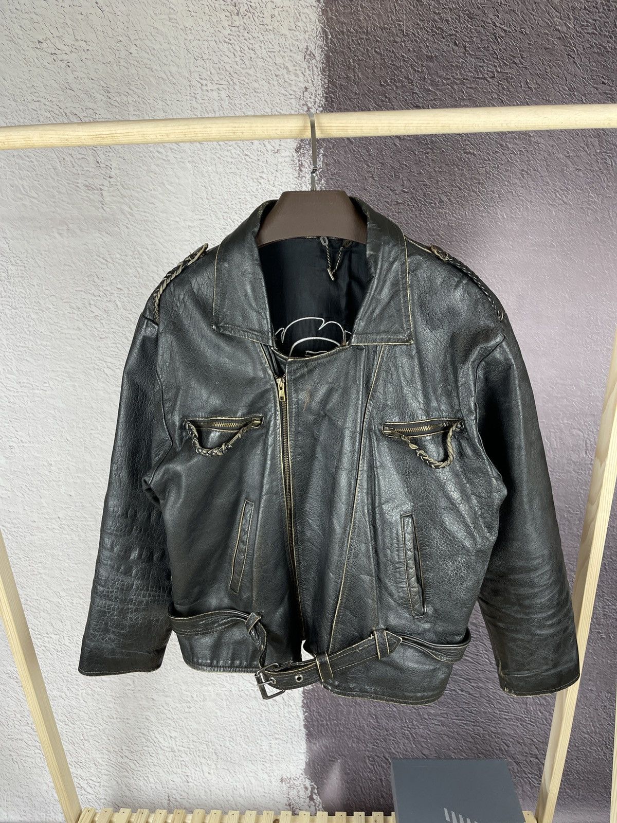 Norma Vintage 80s 90s Leather motorcycle jacket Kronos Rare