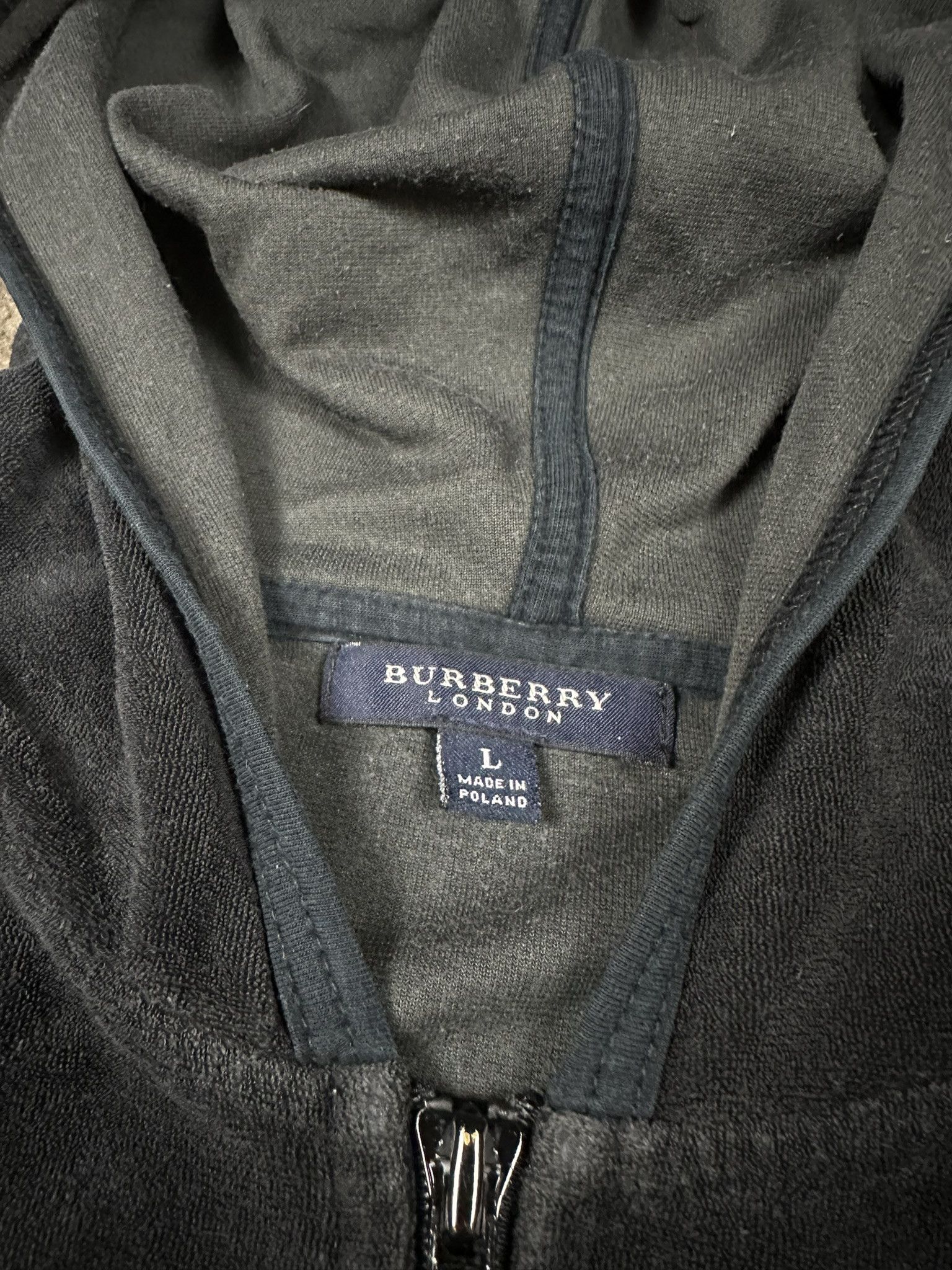 Burberry 2000s Burberry Velvet Velout Zip Y2k Hoodie Size L / US 10 / IT 46 - 7 Thumbnail