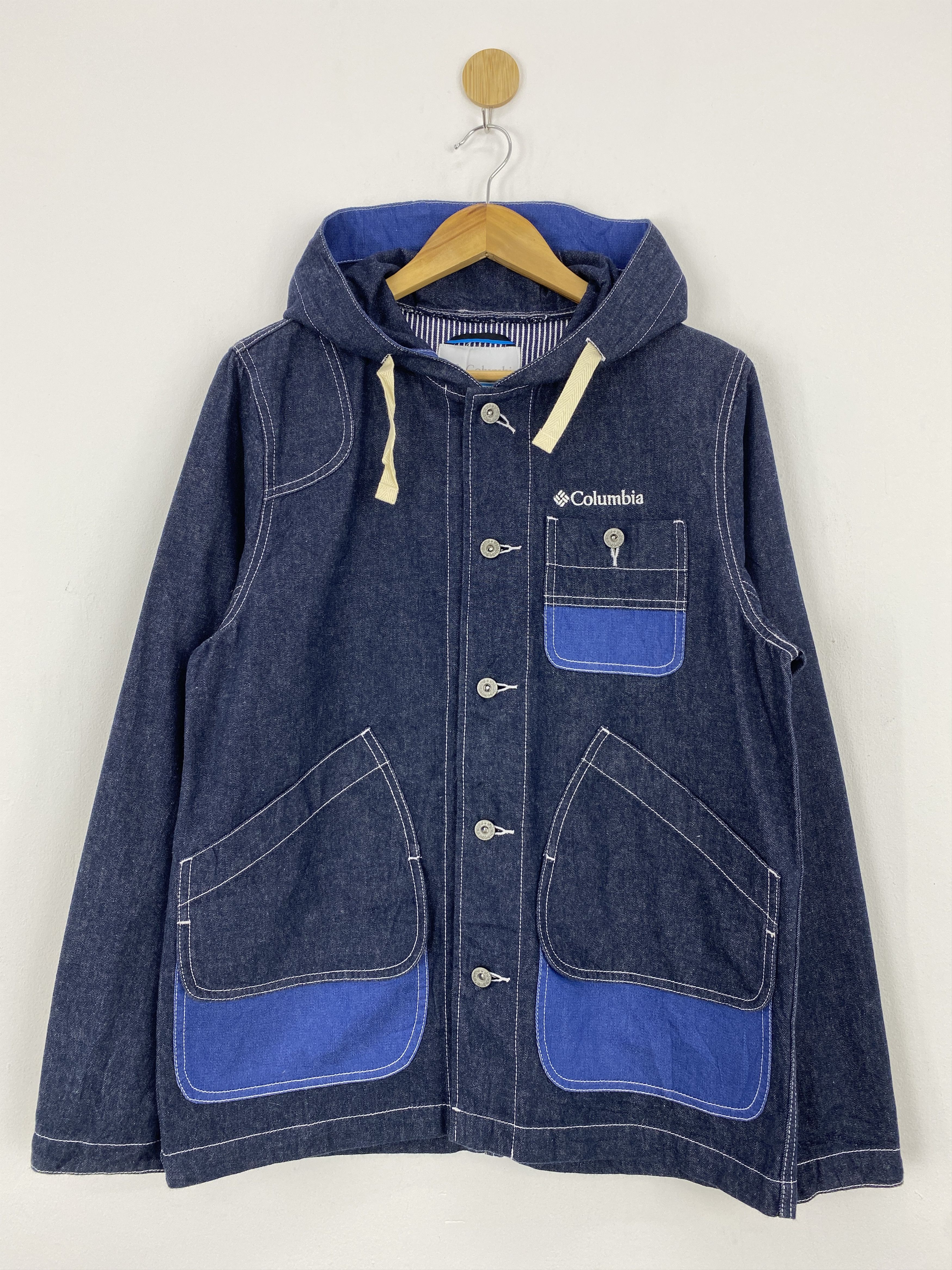Vintage Columbia Multi pocket Tactical Denim Jacket J1864