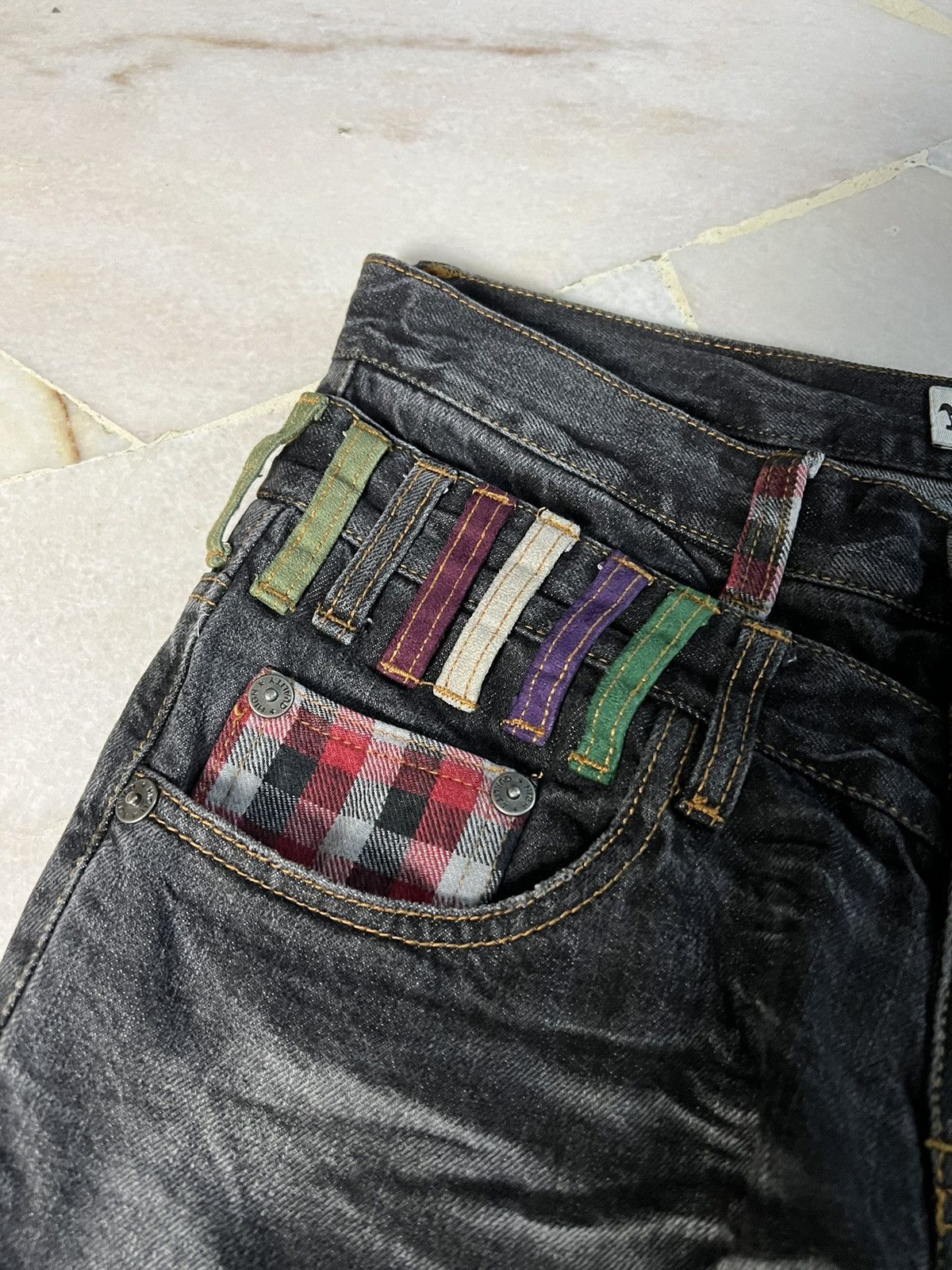 Japanese Brand NYLAUS CLOTHING DOUBLE WAIST JEANS VERY RARE Size US 30 / EU 46 - 6 Thumbnail