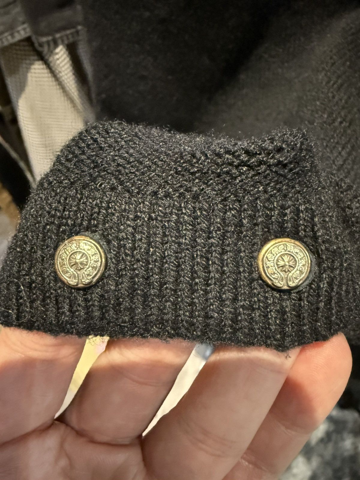 Chrome Hearts cashmere triple cross patch cardigan
