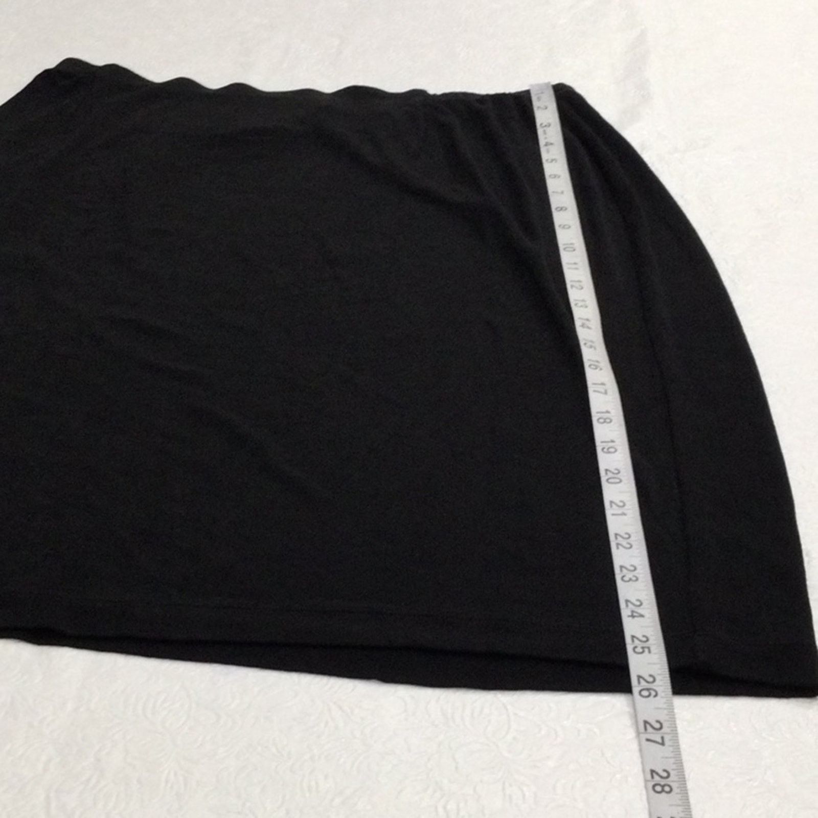 Chicos Chico's Travelers Black Elastic Waist Straight Skirt 3/XL/16 Size 38" / US 16 / IT 52 - 10 Thumbnail