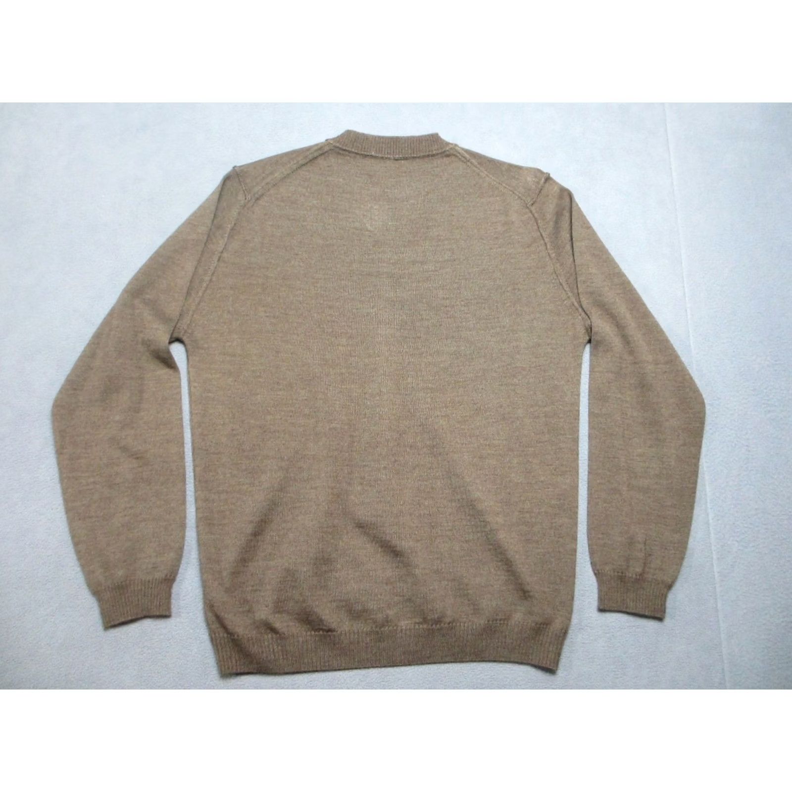Vintage Codice Sweater Mens Long Sleeve Brown Knit Merino Wool V-Neck Pullover Regular 52 L Winter Casual Workwear Size US L / EU 52-54 / 3 - 7 Thumbnail