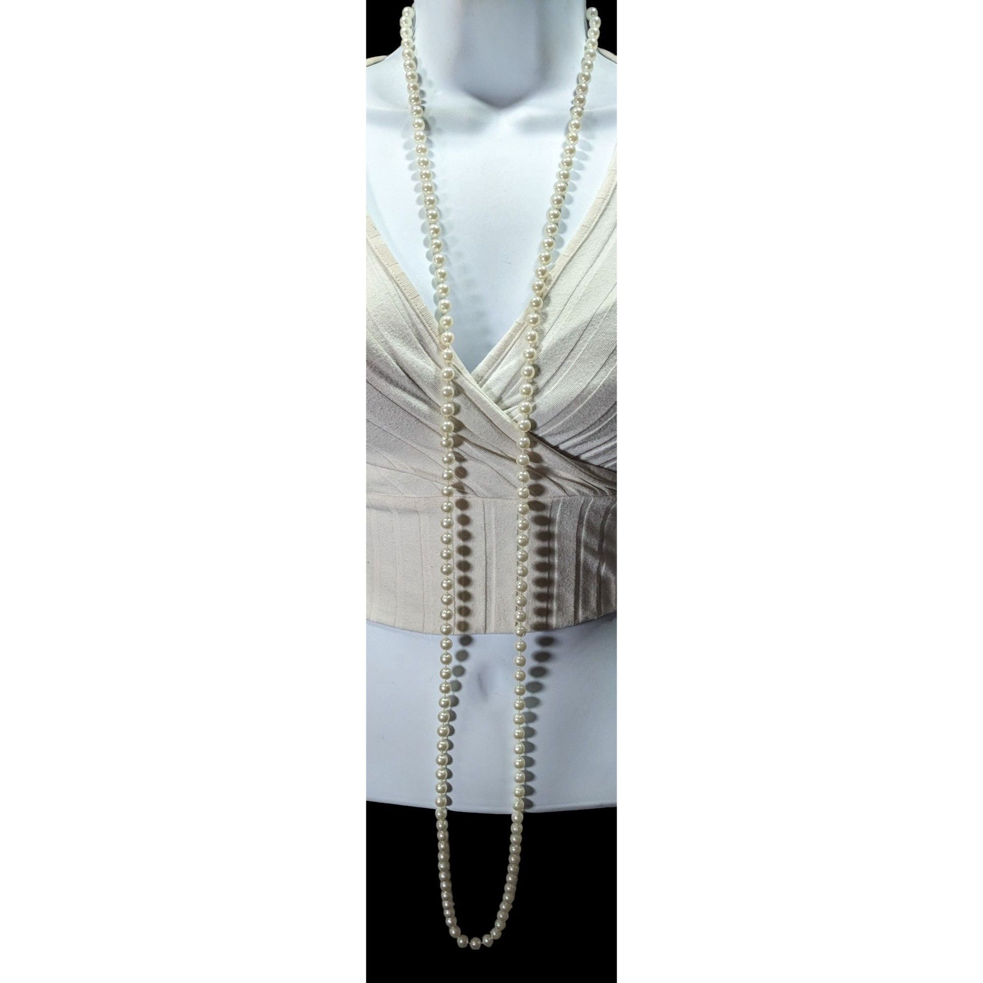 Other Classic Long White Faux Pearl Beaded Necklace Size ONE SIZE - 5 Thumbnail
