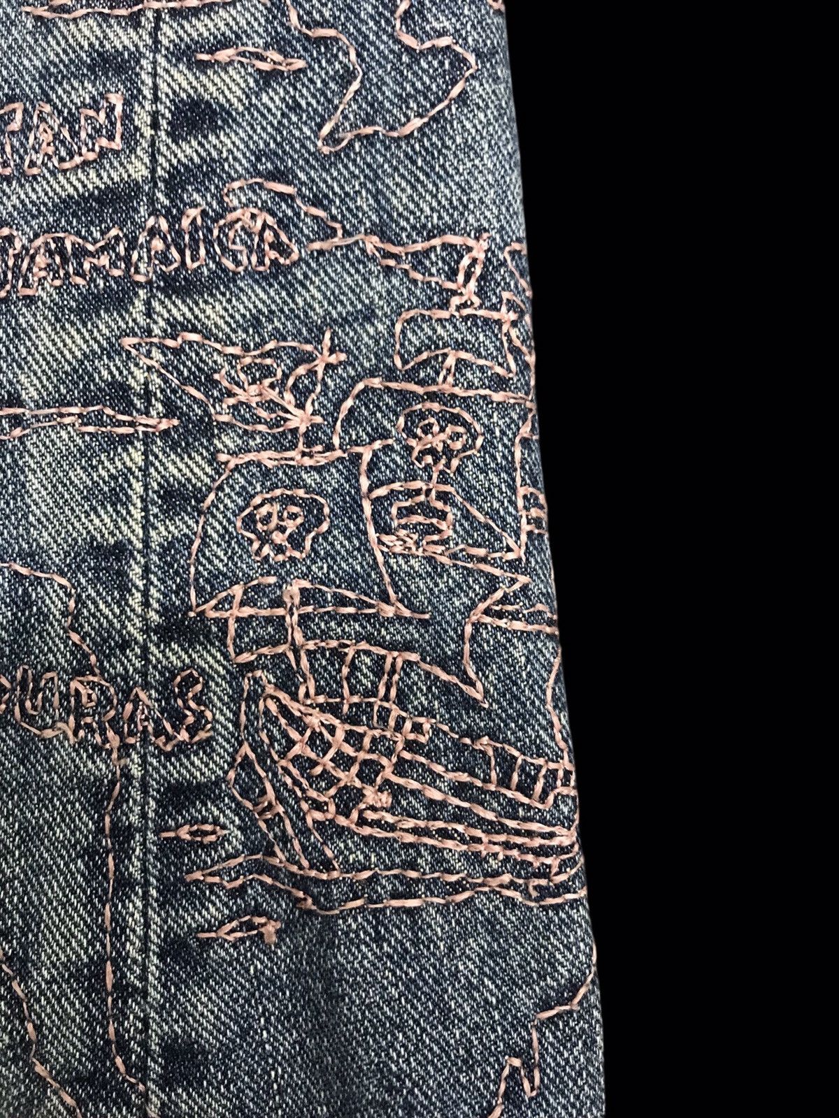 Japanese Brand 💥TWISTED LEG💥DOUBLE NAME PIRATE EMBROIDERY TWIST DENIM F410 Size US 31 - 9 Thumbnail