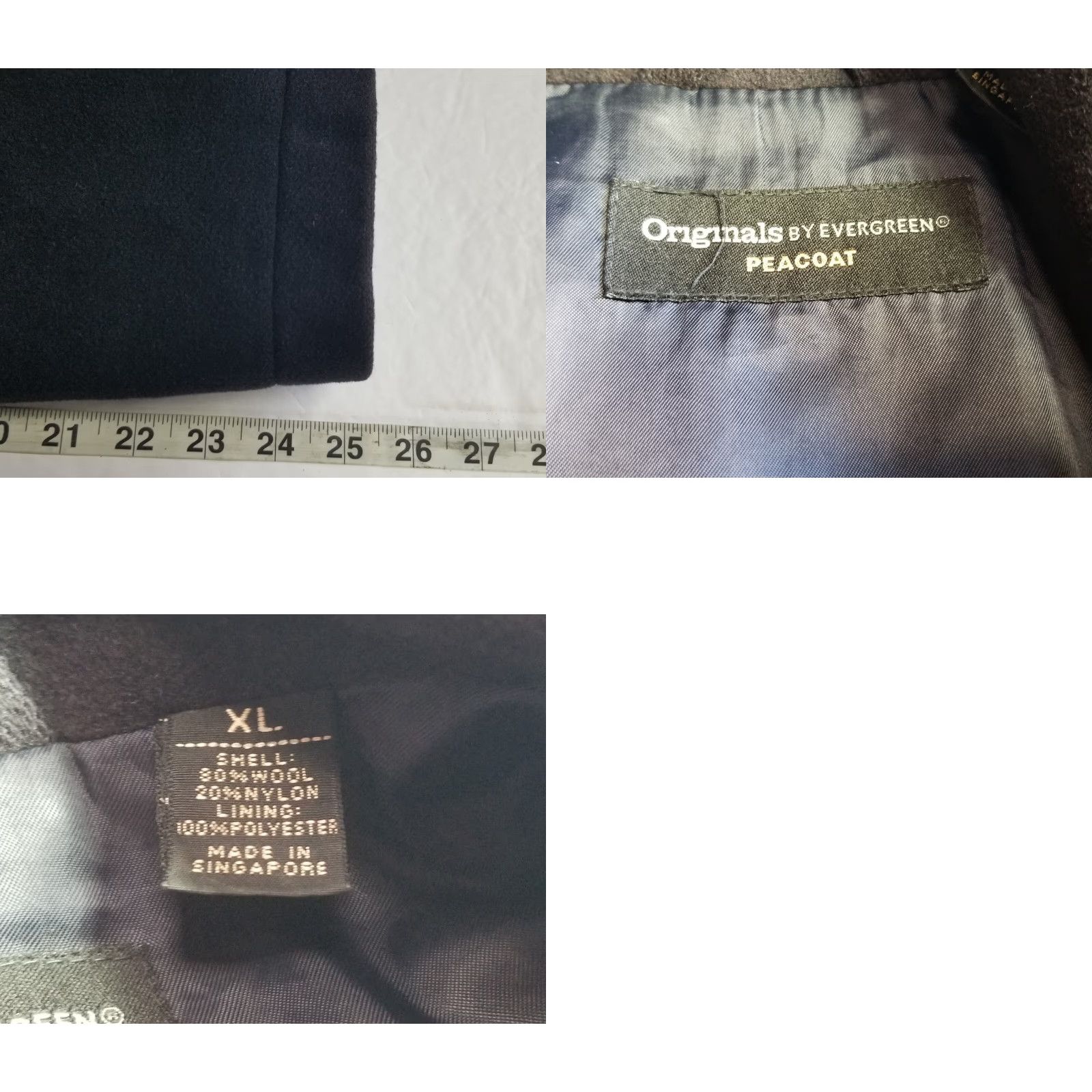 Evergreen VINTAGE Evergreen Pea Coat Blue Wool Double Breasted Pockets Inner Pocket Men XL Regular Coat Size US XL / EU 56 / 4 - 8 Thumbnail